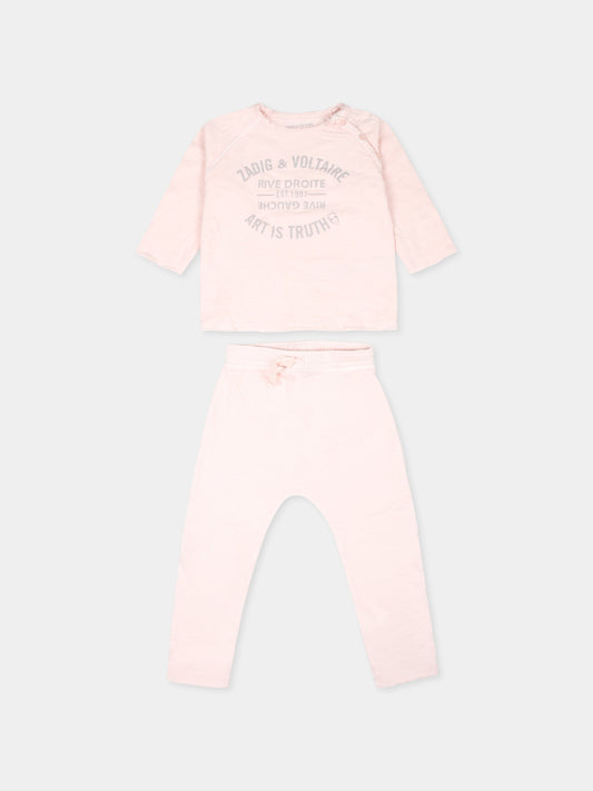 Completo nascita rosa per neonata con logo,Zadig & Voltaire Kids,X60150 43B