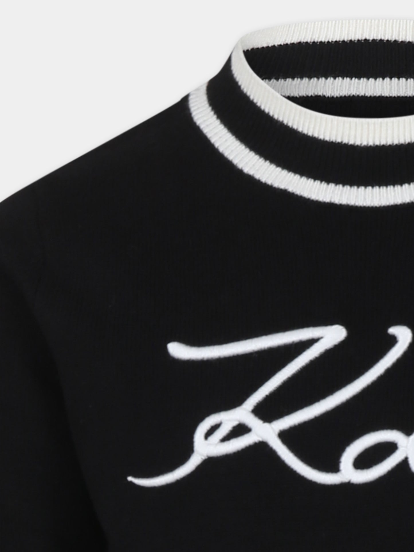 Maglione nero per bambina con logo,Karl Lagerfeld Kids,Z30218 09B