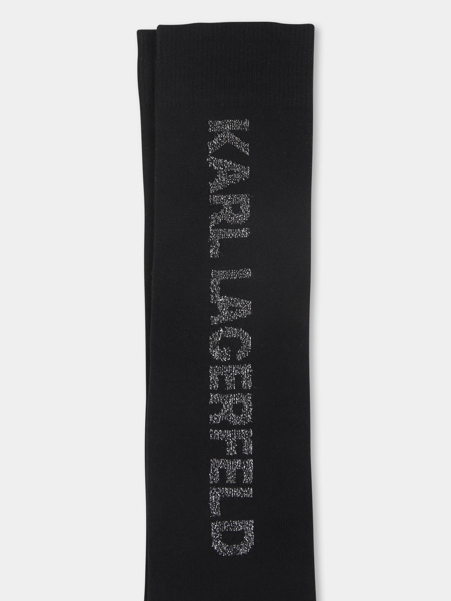 Calze nere per bambina con logo,Karl Lagerfeld Kids,Z30338 09B