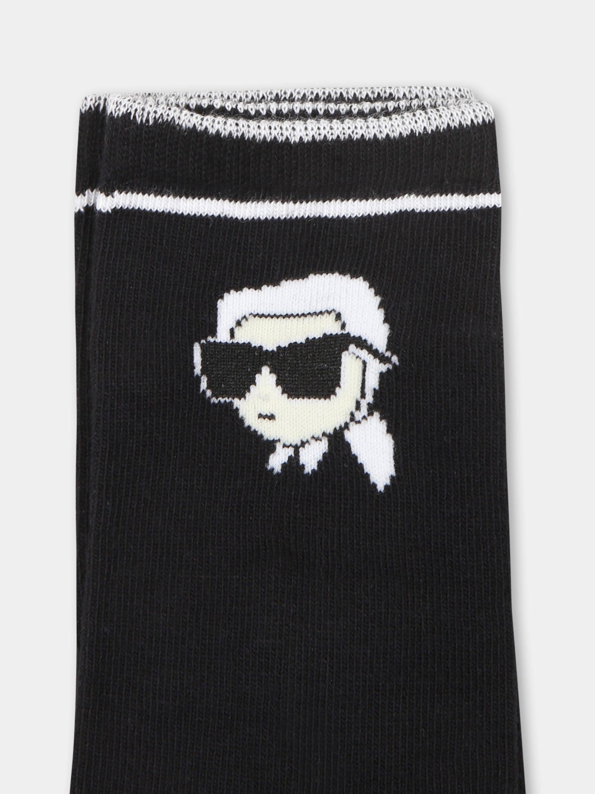 Calze nere per bambino con Karl,Karl Lagerfeld Kids,Z30348 09B