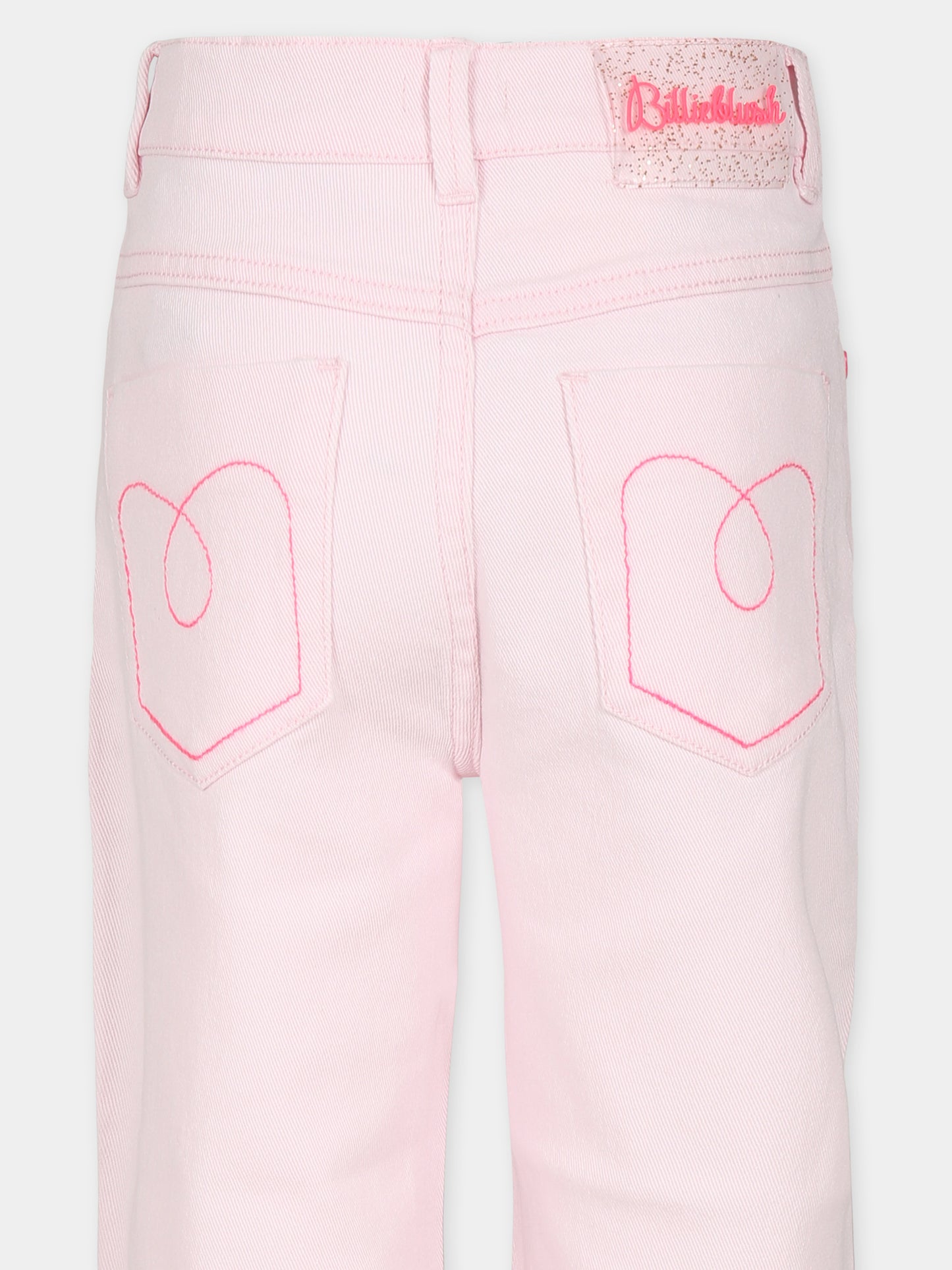 Pantaloni rosa per bambina con logo,Billieblush,U20447 44L