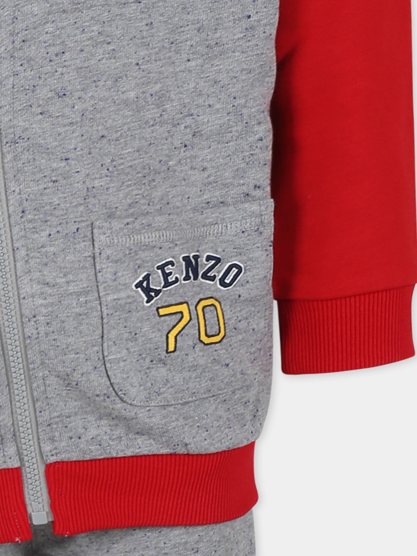 Completo grigio per bambino con tigre e logo,Kenzo Kids,K60817 A31