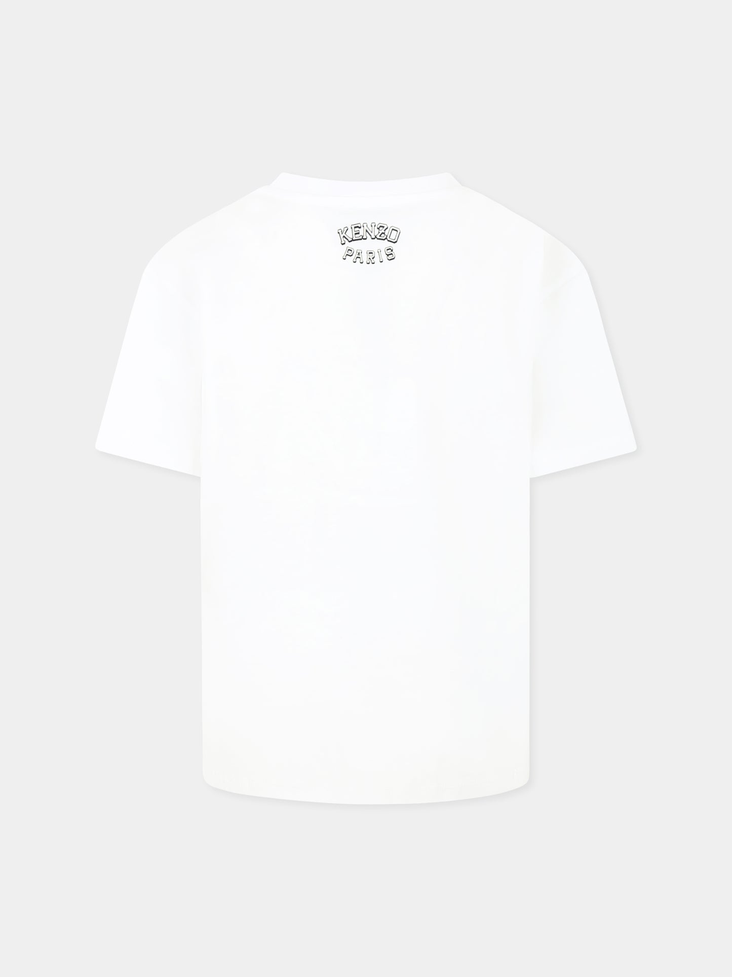 White t-shirt for kids with tiger and logo