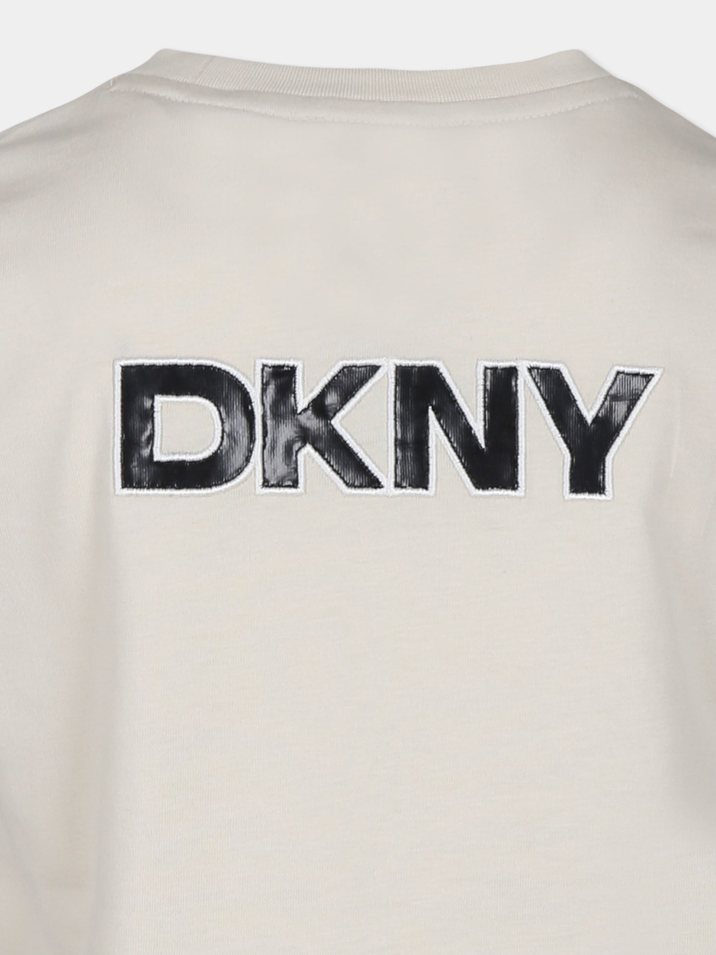 T-shirt grigia per bambina con logo,Dkny,D60212 022