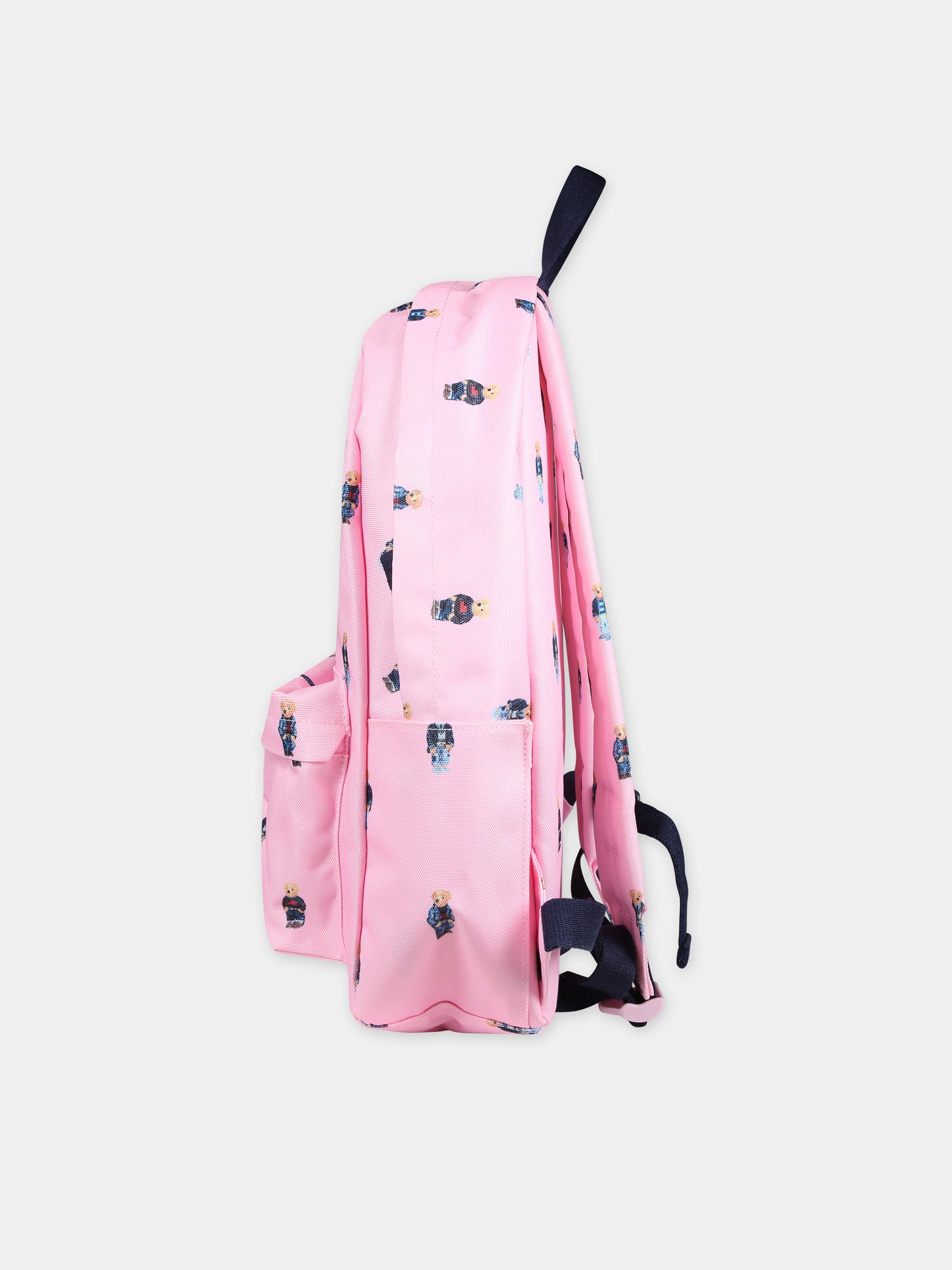 Zaino rosa per bambina con Polo Bear,Ralph Lauren Kids,9AR016 ADG