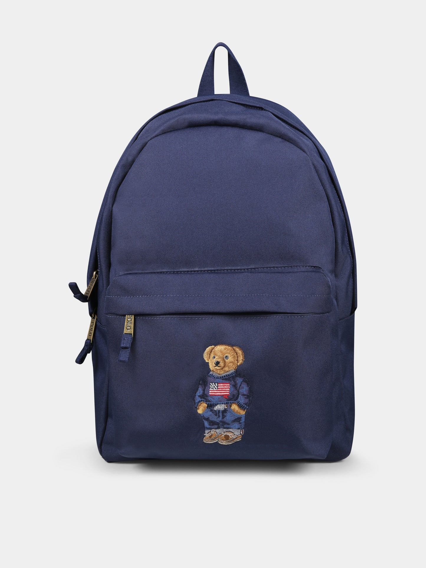 Zaino blu per bambino con Polo Bear,Ralph Lauren Kids,9AR149 BCV