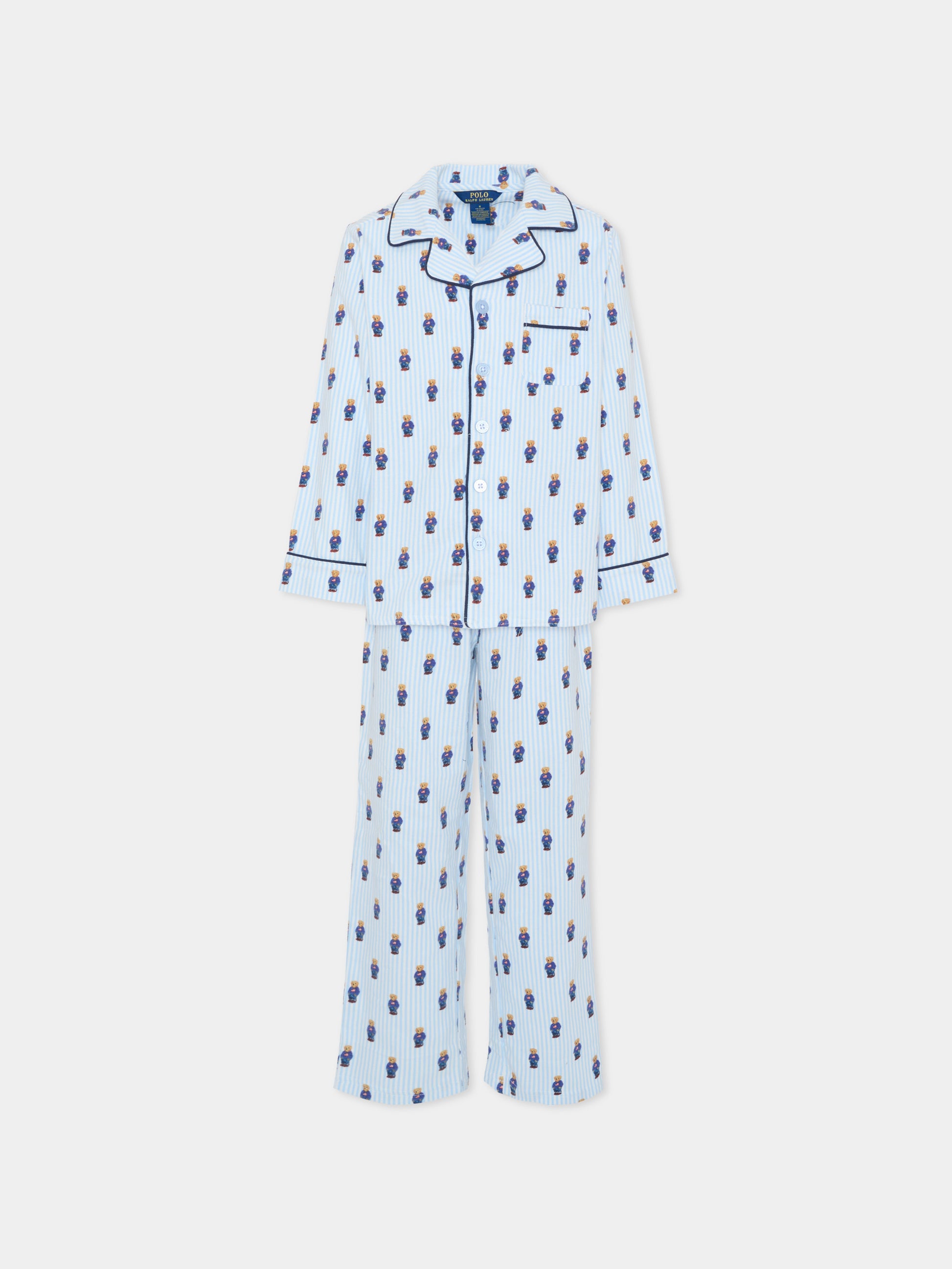Pigiama celeste per bambino con Polo Bear,Ralph Lauren Kids,9P0149 W2O
