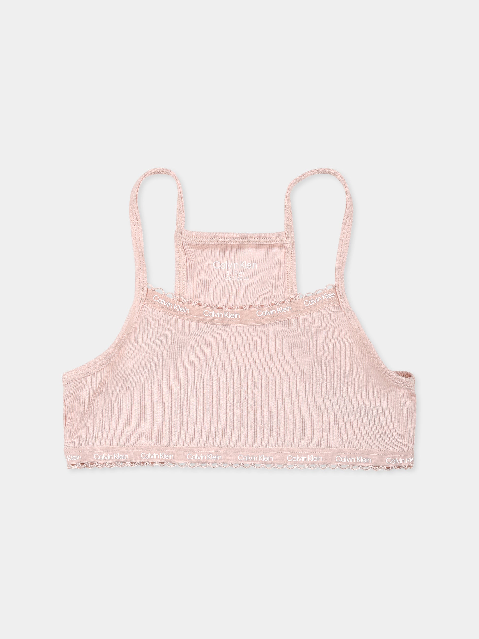 Set intimo rosa per bambina con logo,Calvin Klein Kids,G80G800721 0VO