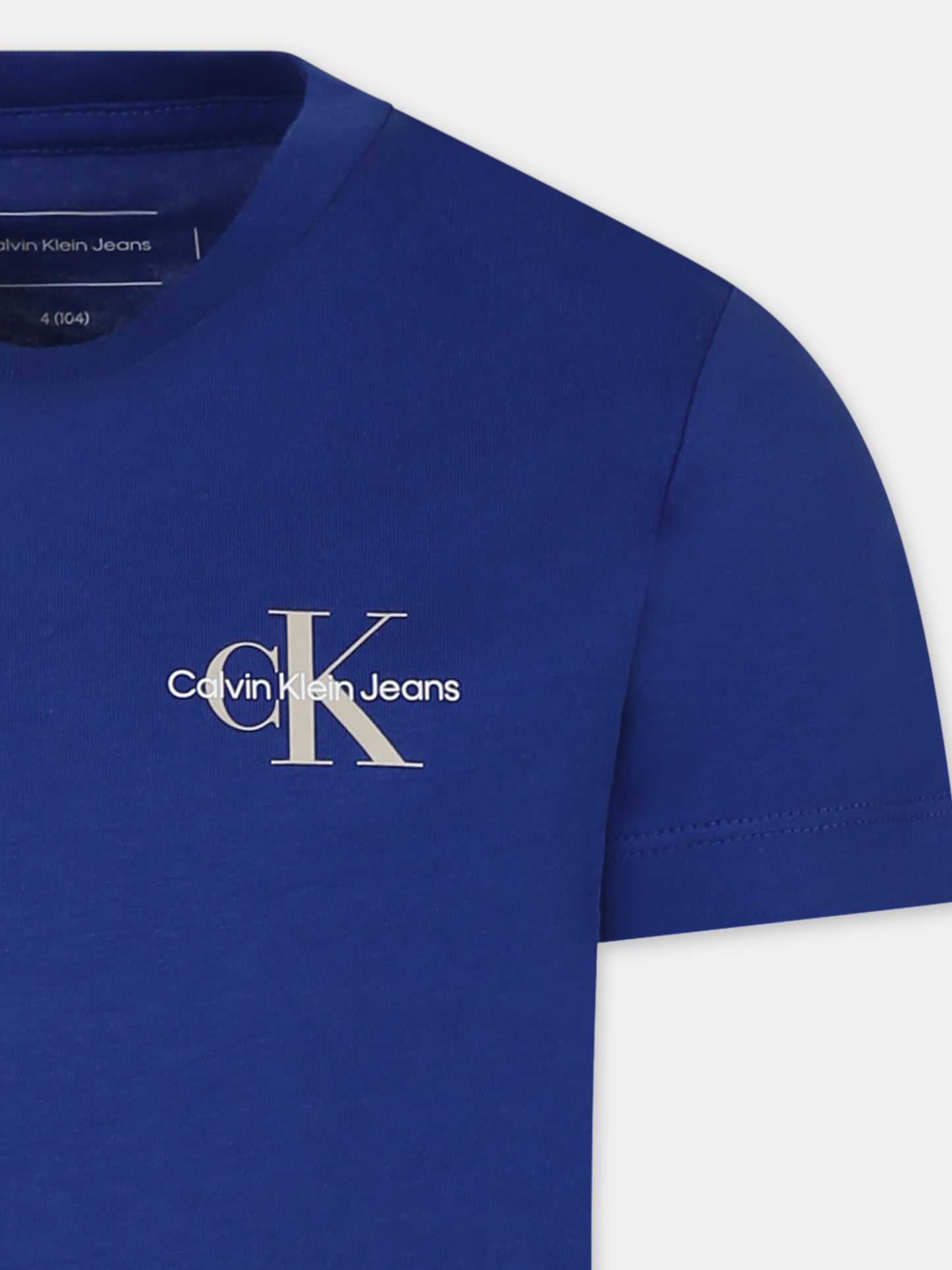 T-shirt azzurra per bambini con logo,Calvin Klein Kids,IU0IU00678 C6Z