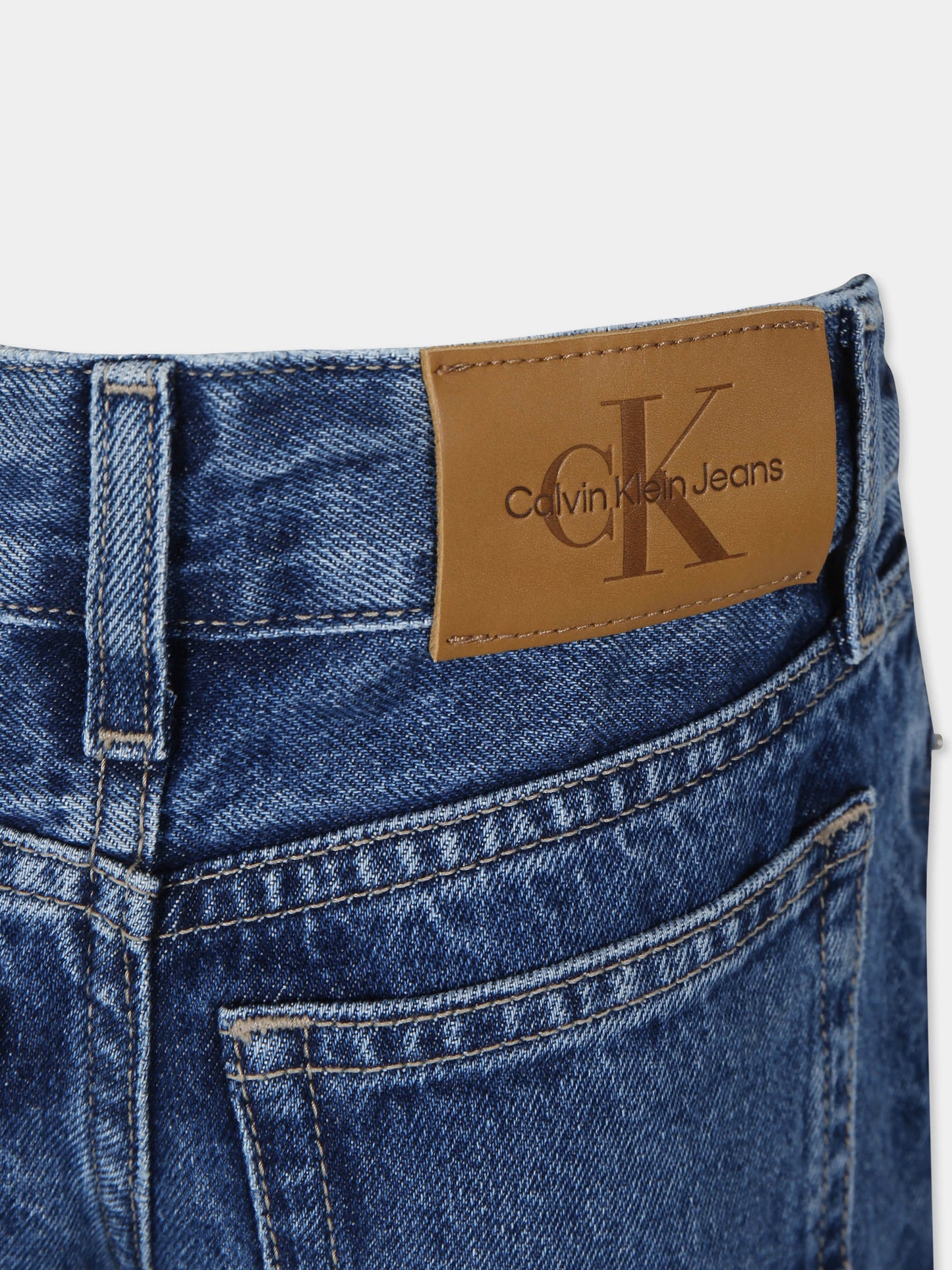 Jeans blu per bambino con logo,Calvin Klein Kids,IB0IB02186T 1A4