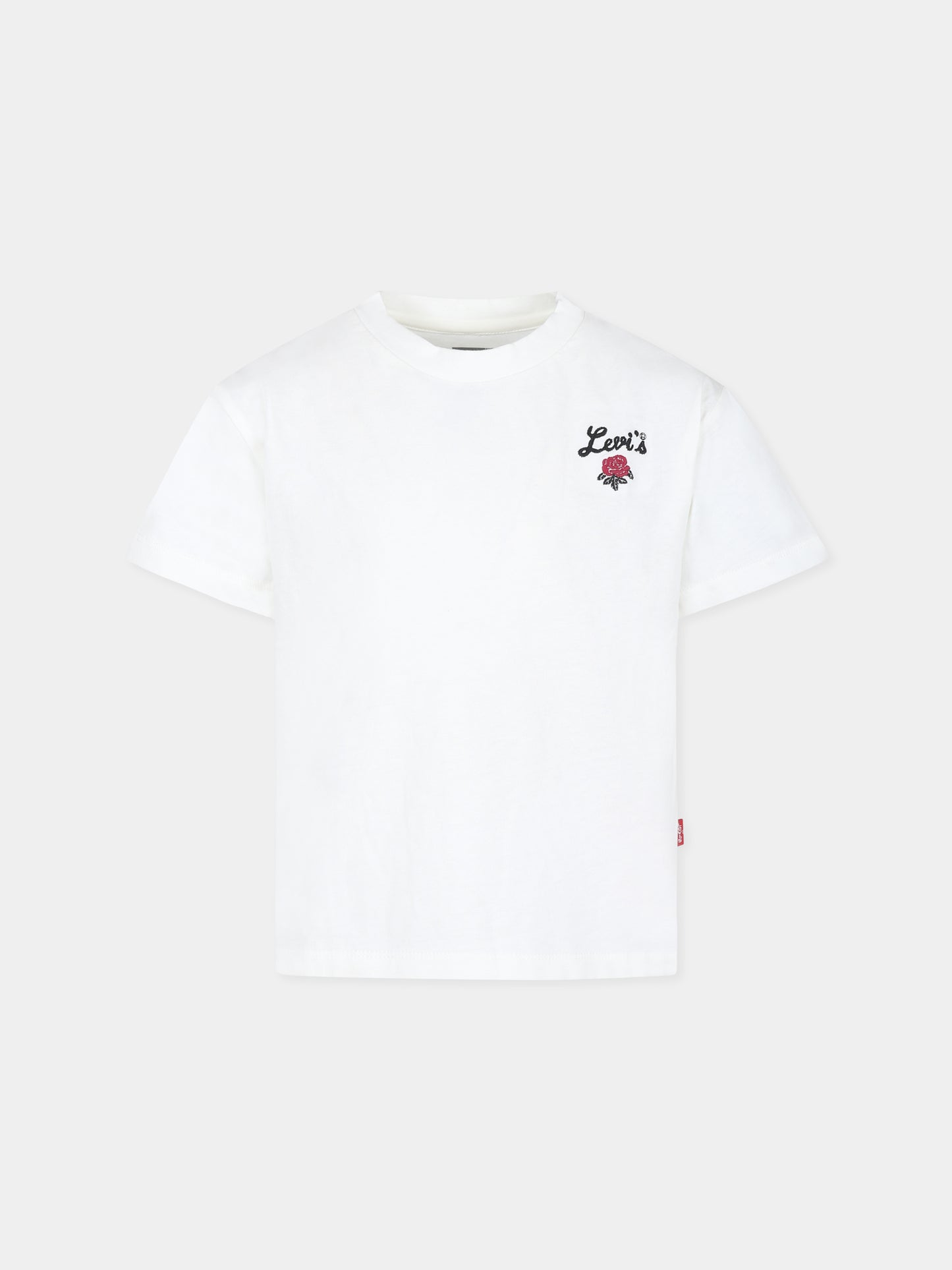 T-shirt avorio per bambina con logo,Levi's Kids,3EL489 W0E