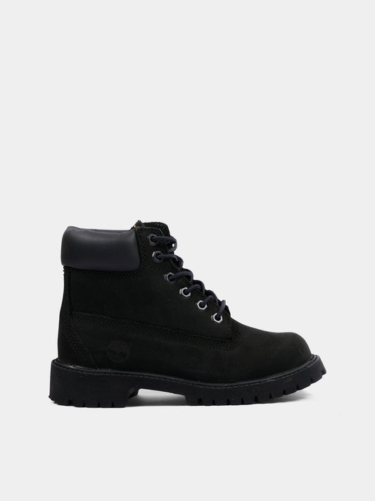 Anfibi neri per bambini con logo,Timberland,TB1128070011