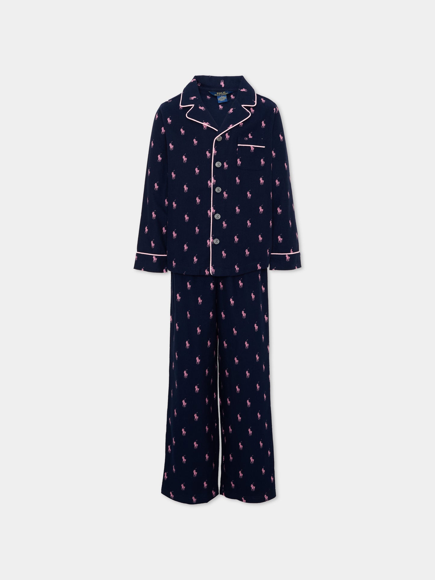 Pigiama blu per bambino con Pony,Ralph Lauren Kids,3P0150 BCV