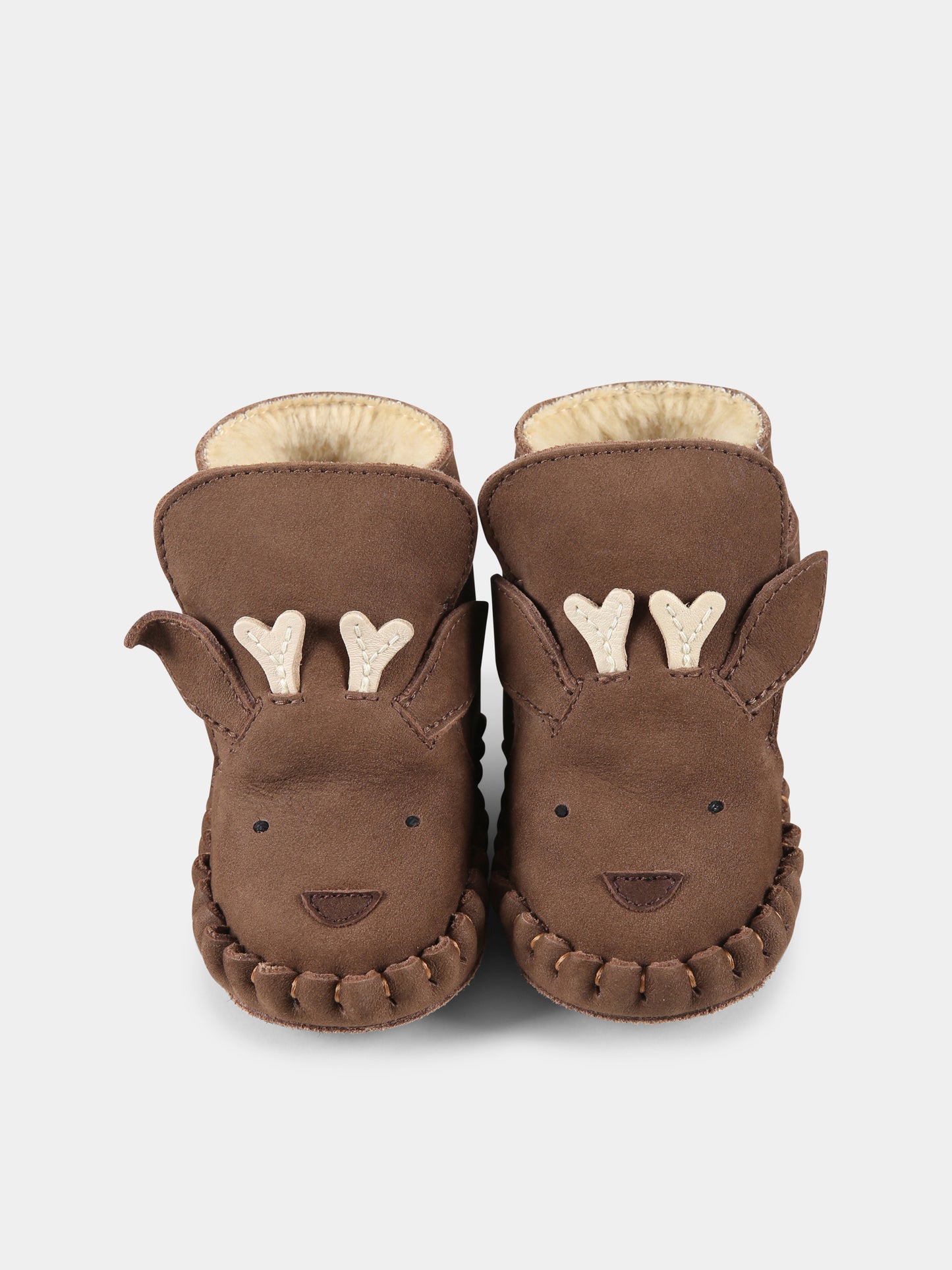 Stivaletti marroni per neonati con cervo,Donsje,1028303 NL148