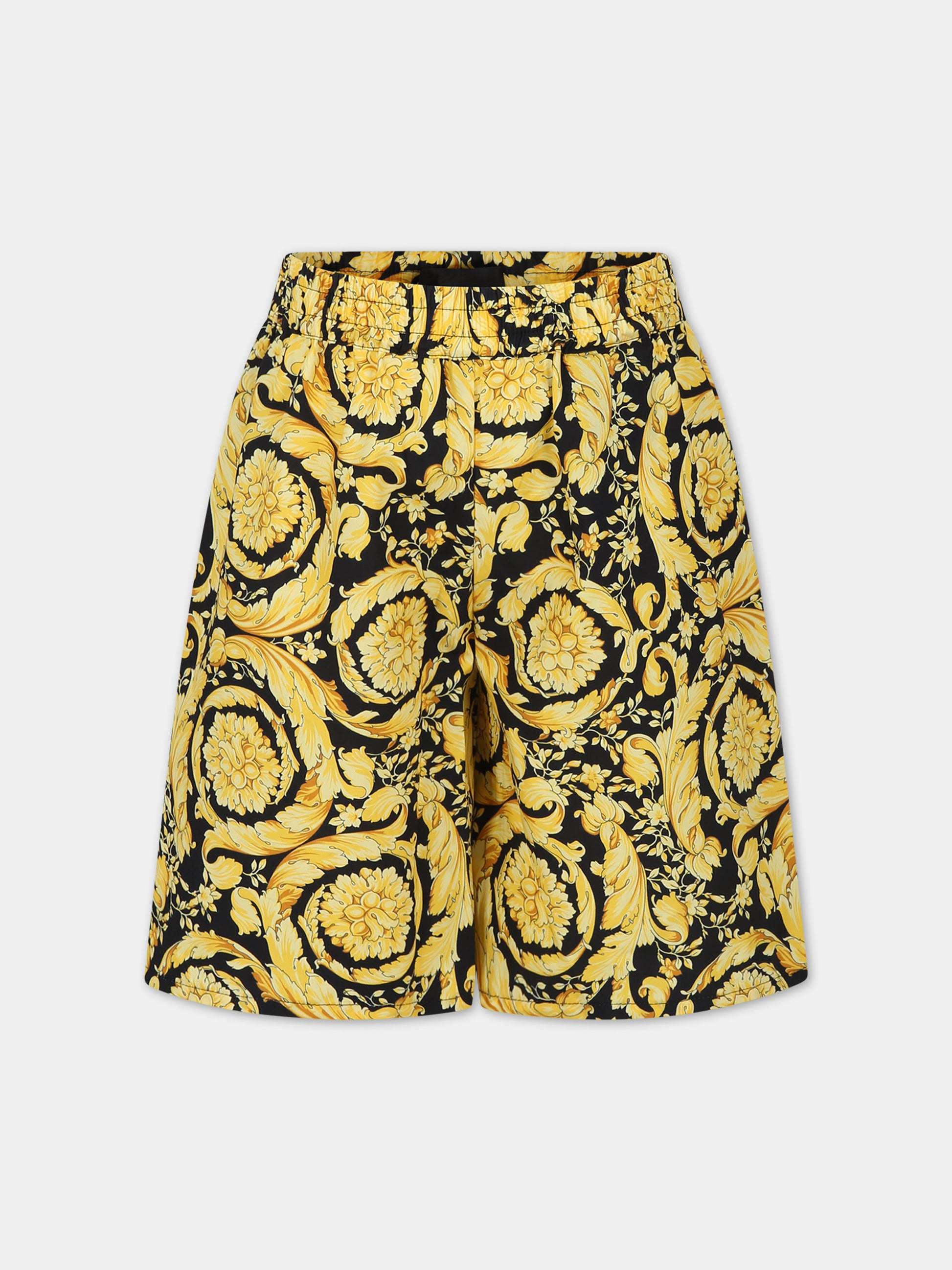 Vestito bianco per neonata con logo Versace e stampa barocco,Versace,1013846 1A09674 5B000