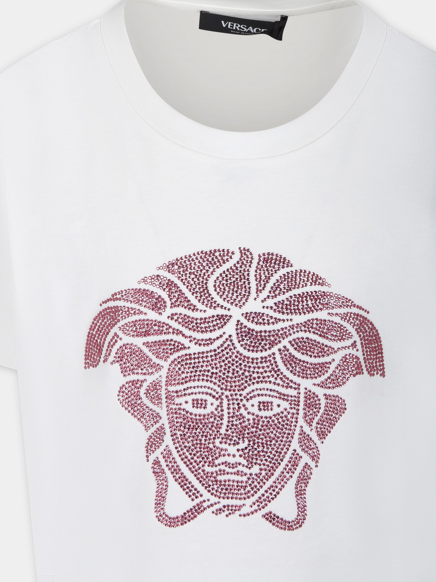 T-shirt bianca per bambina con Medusa,Versace,1000052 1A09710 2W310