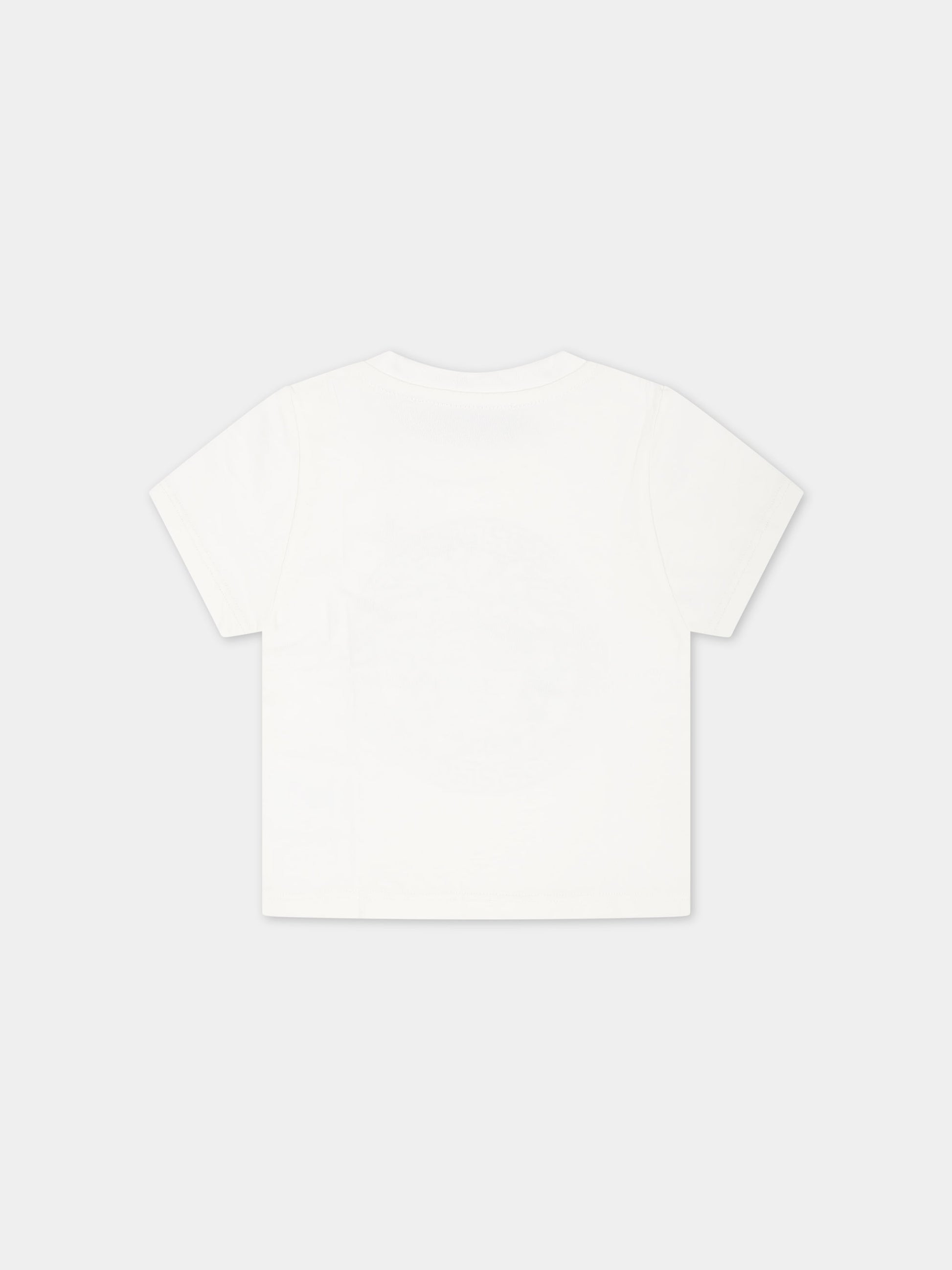 T-shirt bianca per neonati con stampa Medusa,Versace,1000102 1A04767 2W020