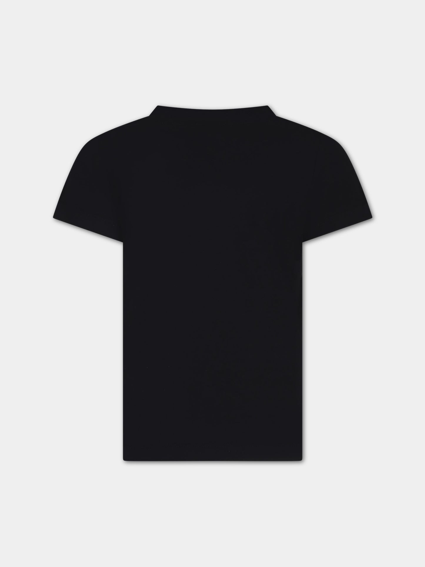 T-shirt nera per bambina con Medusa,Versace,1000052 1A09710 2B130