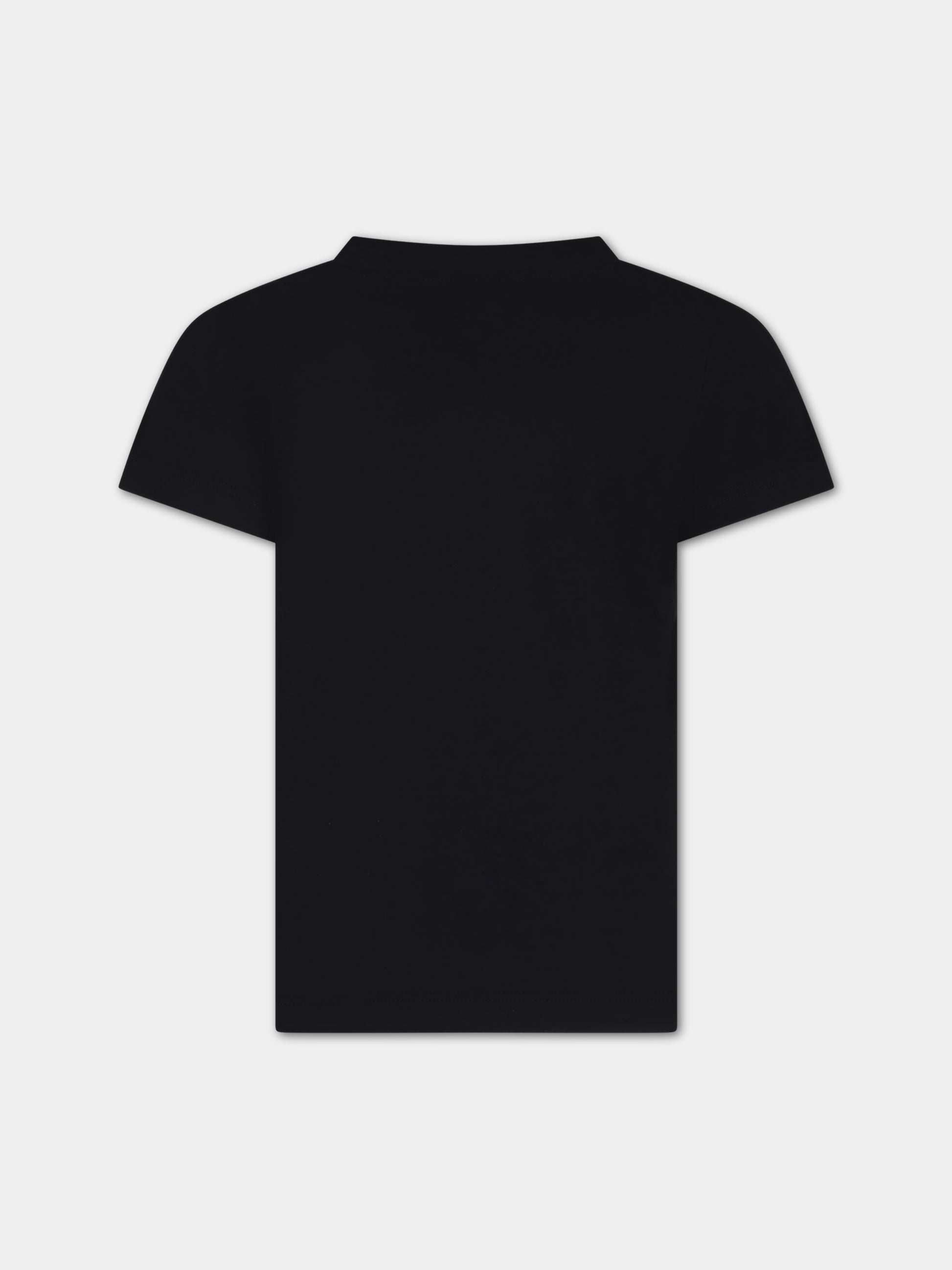 T-shirt nera per bambina con Medusa,Versace,1000052 1A09710 2B130