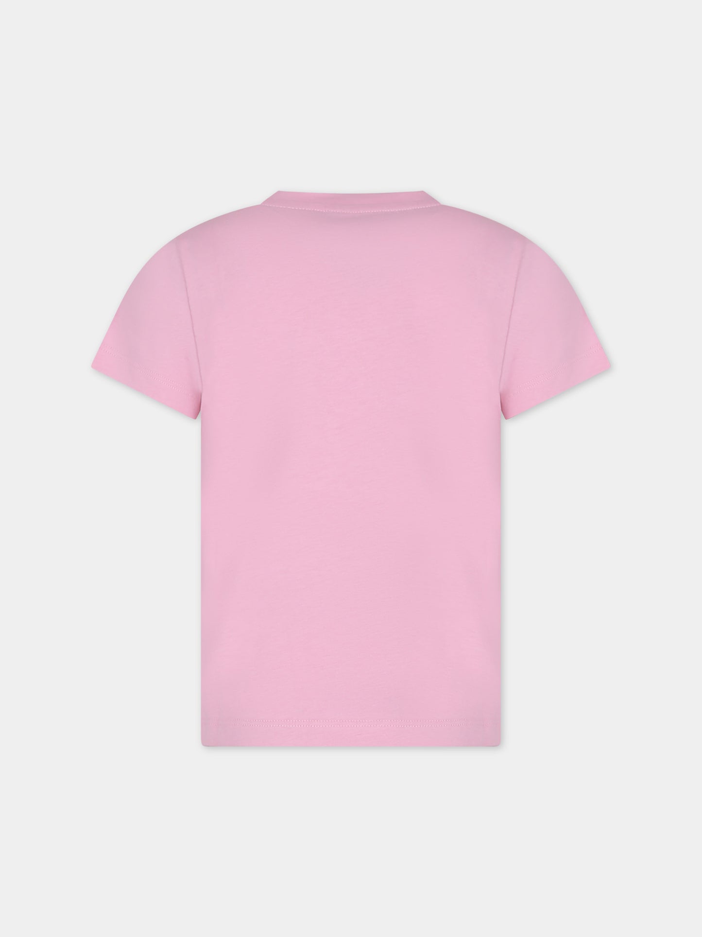 T-shirt rosa per bambina con logo Versace,Versace,1000052 1A09709 2PR20