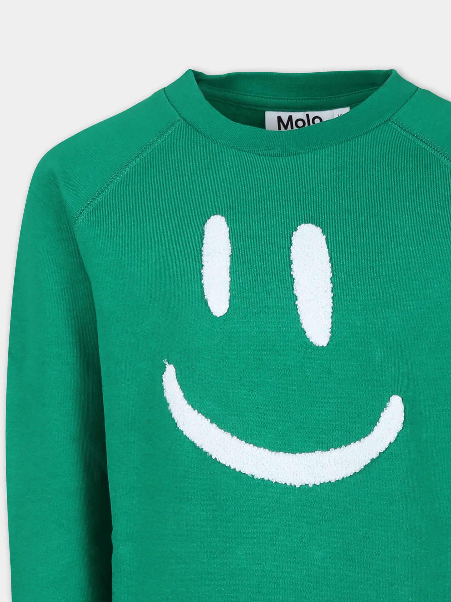 Felpa verde per bambini con smile,Molo,6W24J202 8952