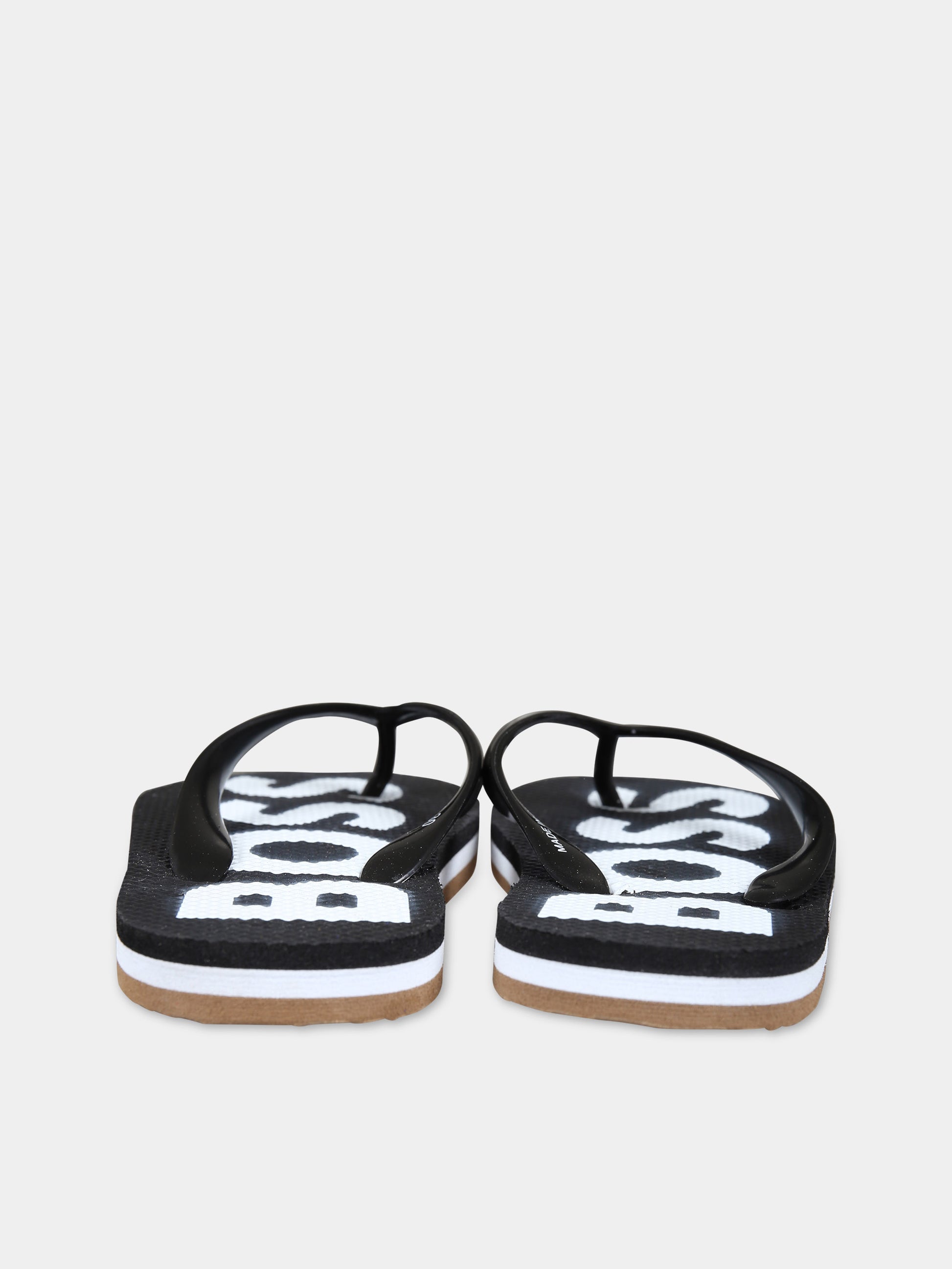Infradito nere per bambino con logo,Boss,J29328 09B