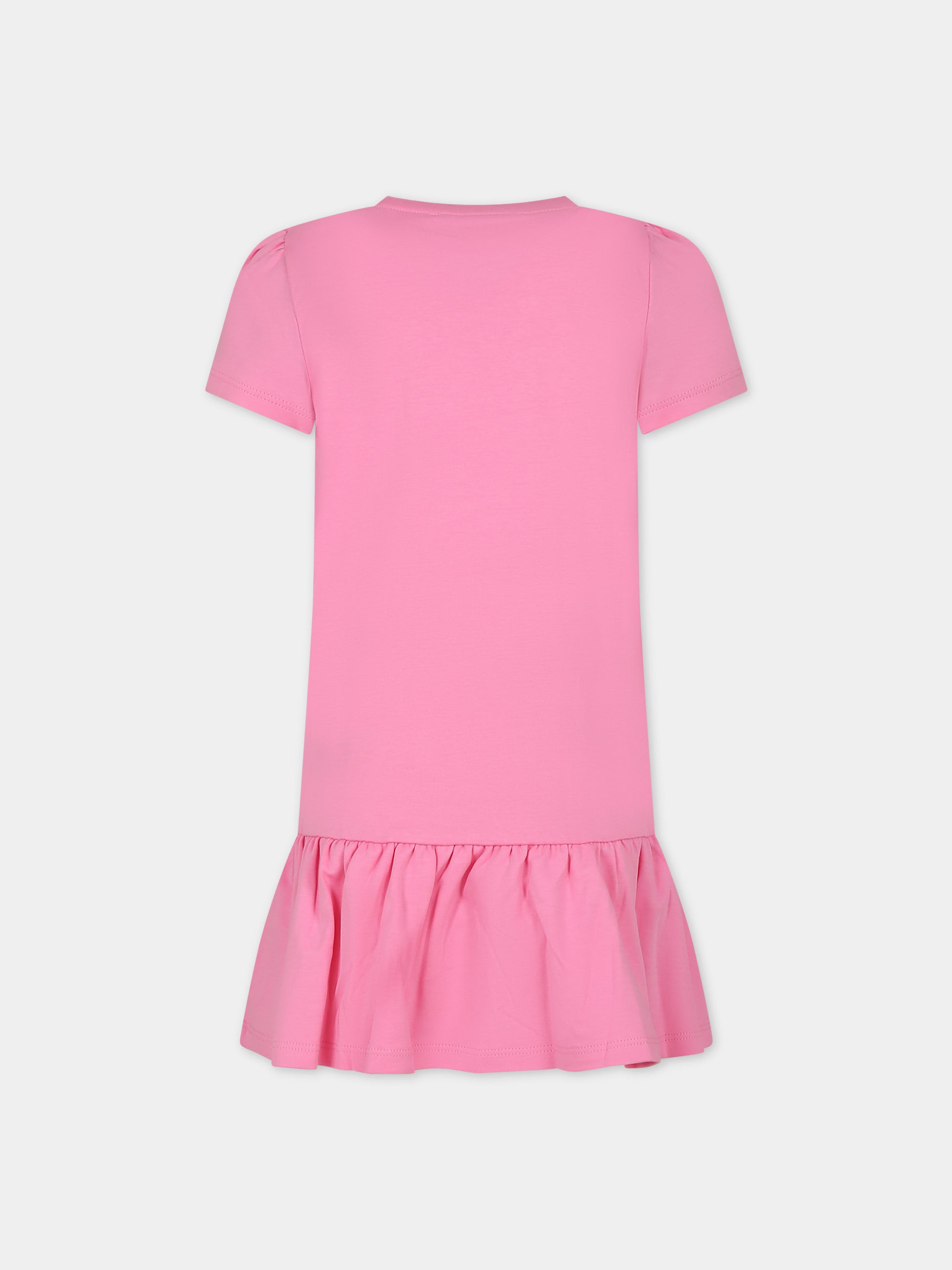 Vestito rosa per bambina con stampa borsa e logo,Marc Jacobs,W12430 44G