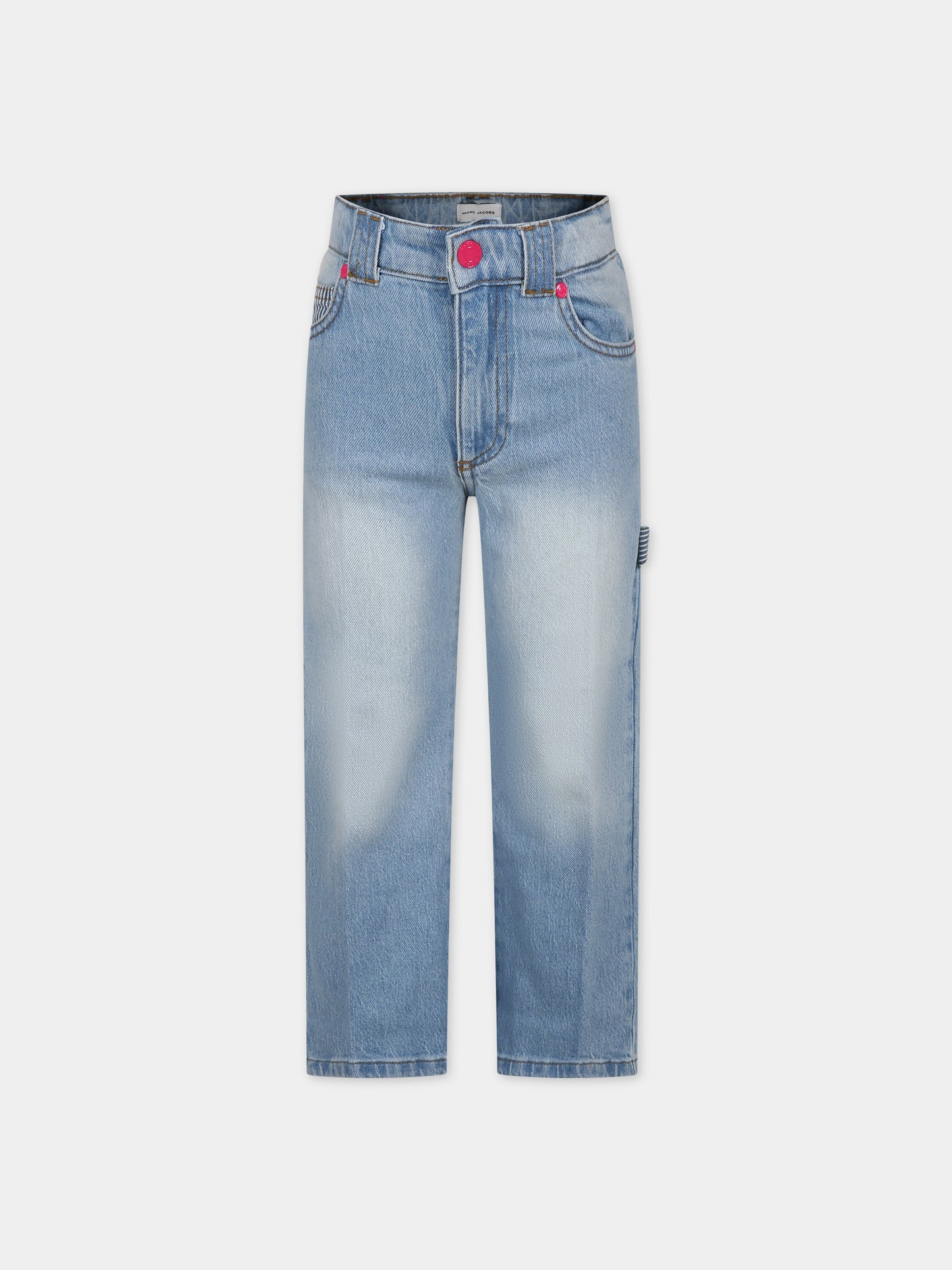 Jeans blu per bambina con logo,Marc Jacobs,W14312 Z10