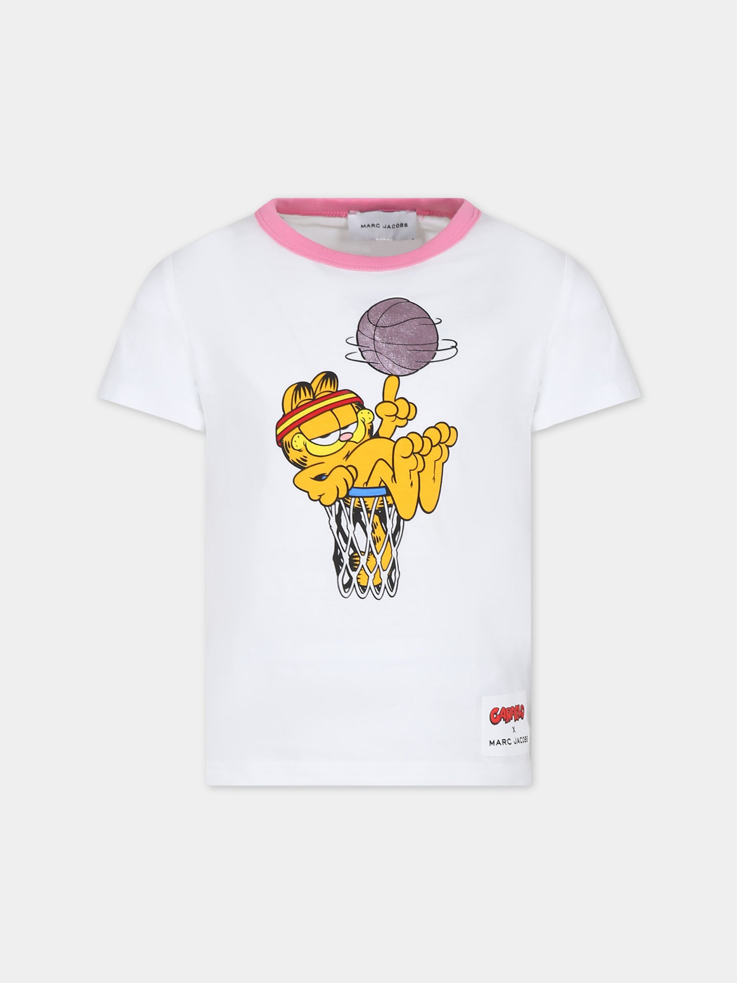 T-shirt bianca per bambina con Garfield,Marc Jacobs,W15652 10P