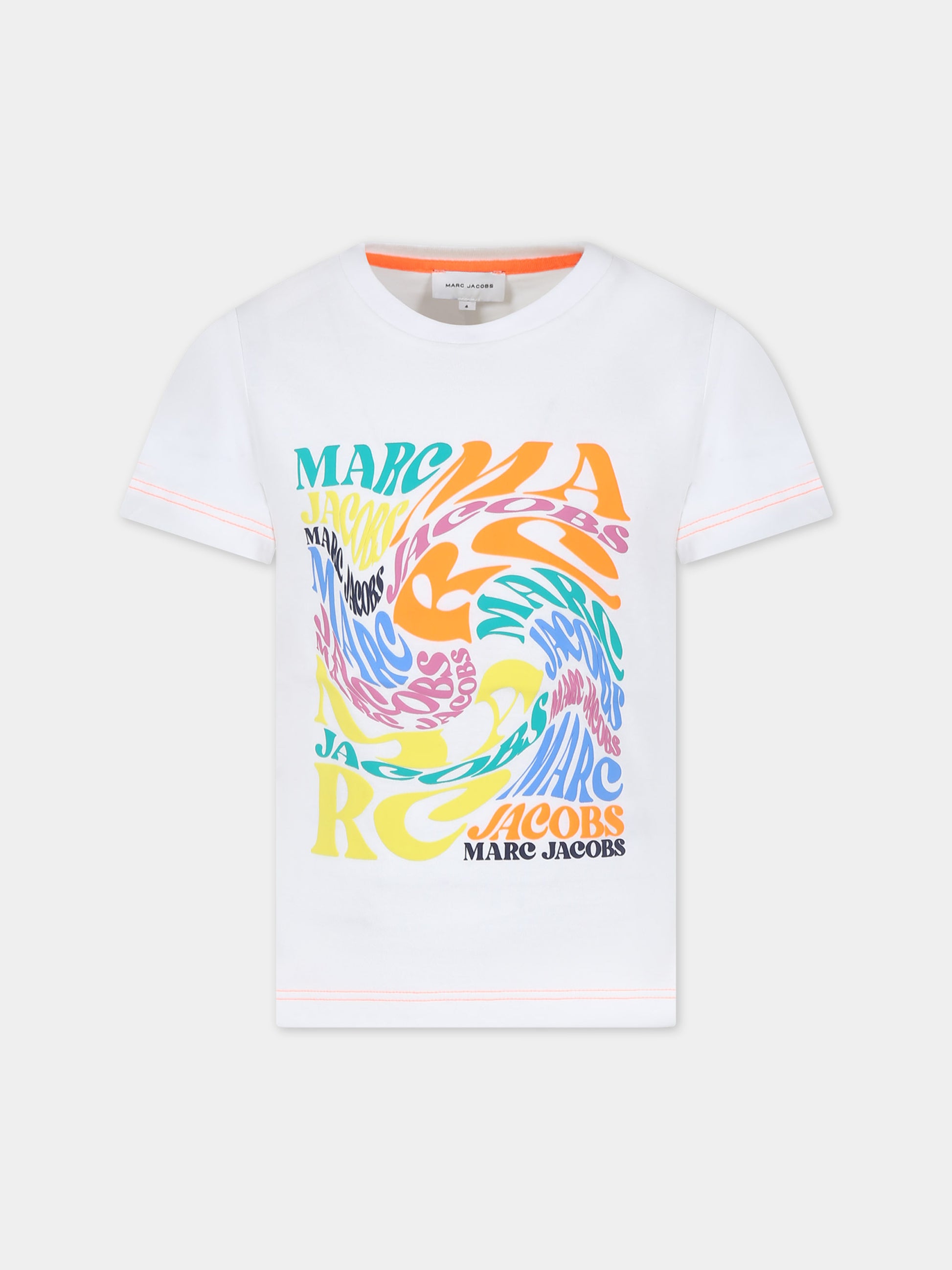 T-shirt bianca per bambino con stampa logo,Marc Jacobs,W25590 10P