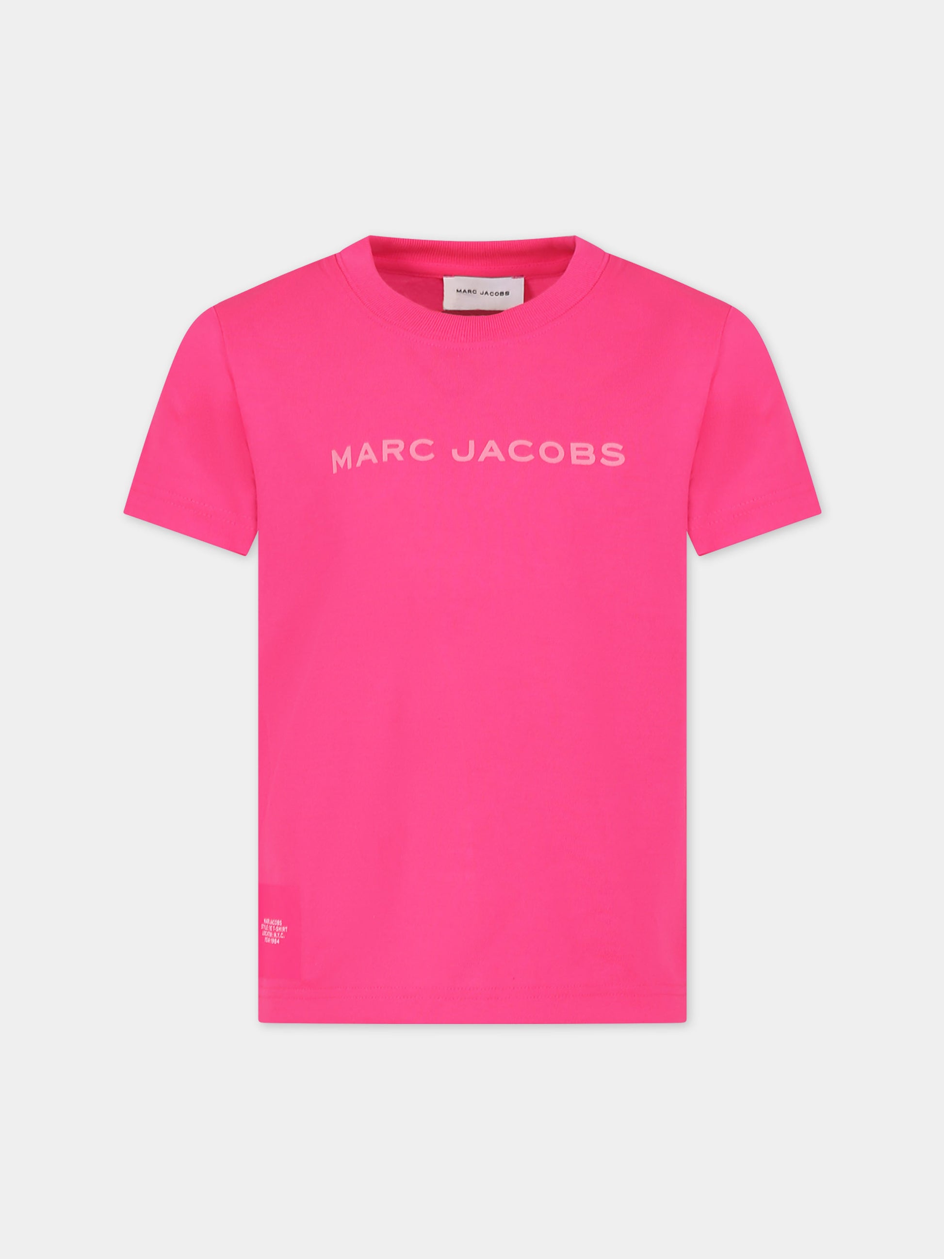 T-shirt fucsia per bambina con logo,Marc Jacobs,W55000 49G