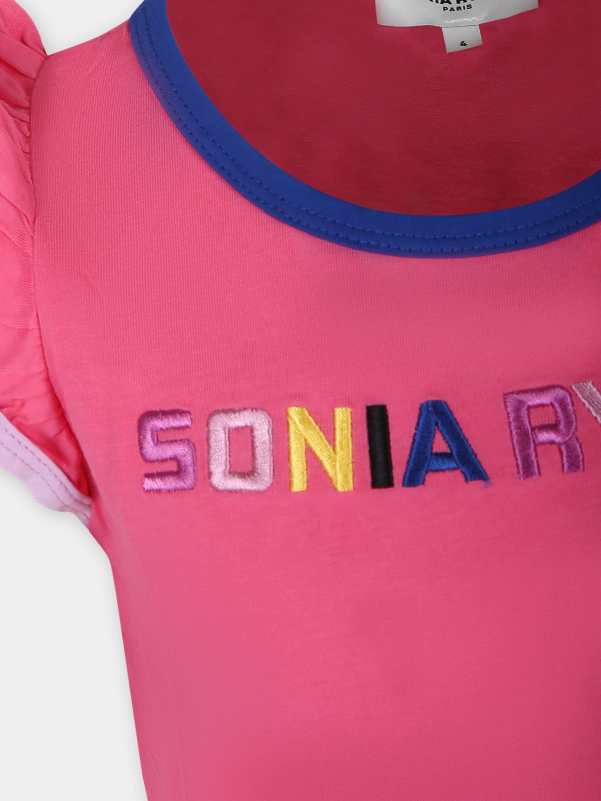 Vestito rosa per bambina con logo,Sonia Rykiel Paris,A12003 48K