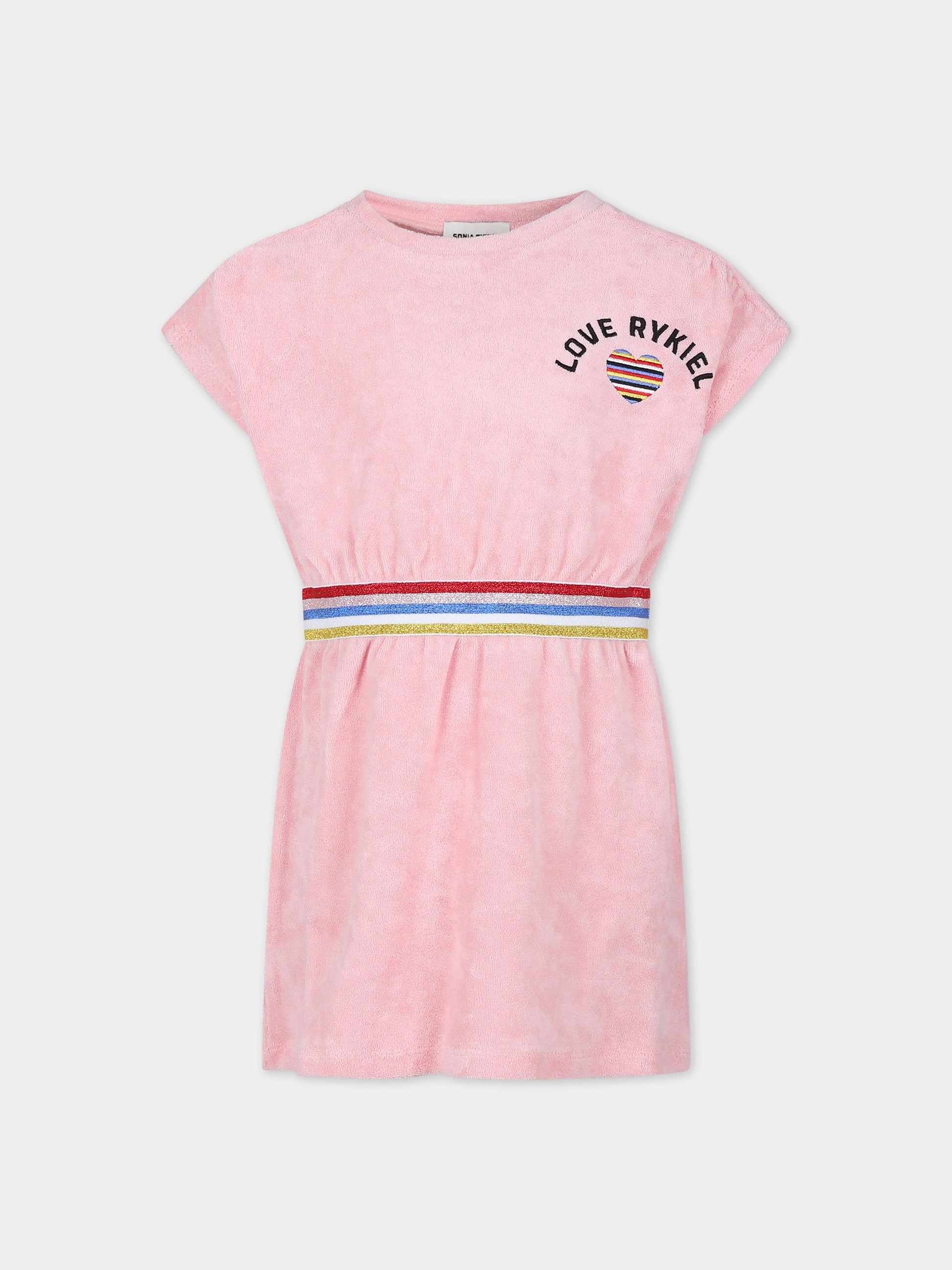 Vestito rosa per bambina con logo,Sonia Rykiel Paris,A12016 45T