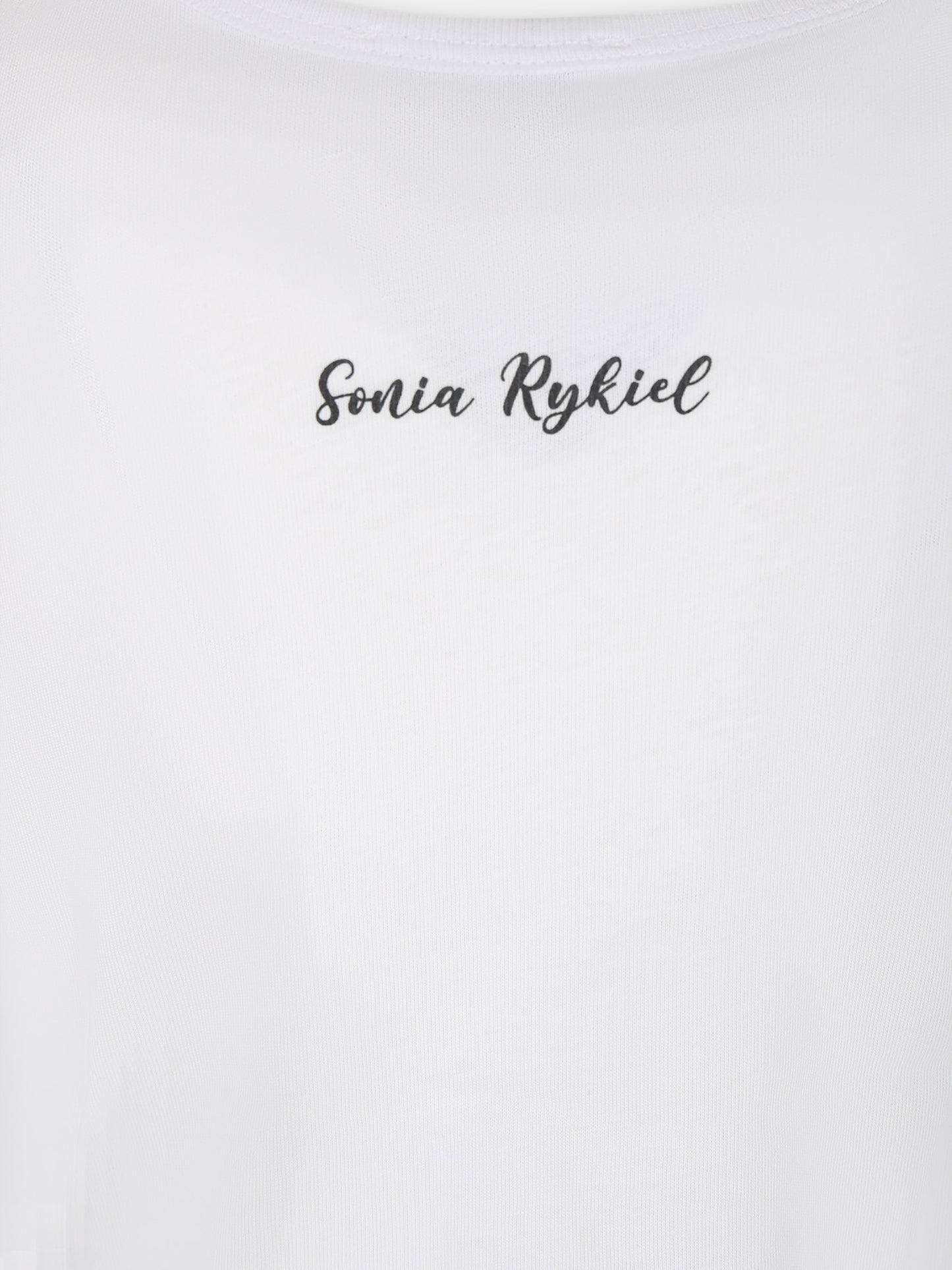 T-shirt bianca per bambina con stampa spiaggia,Sonia Rykiel Paris,A15013 10P