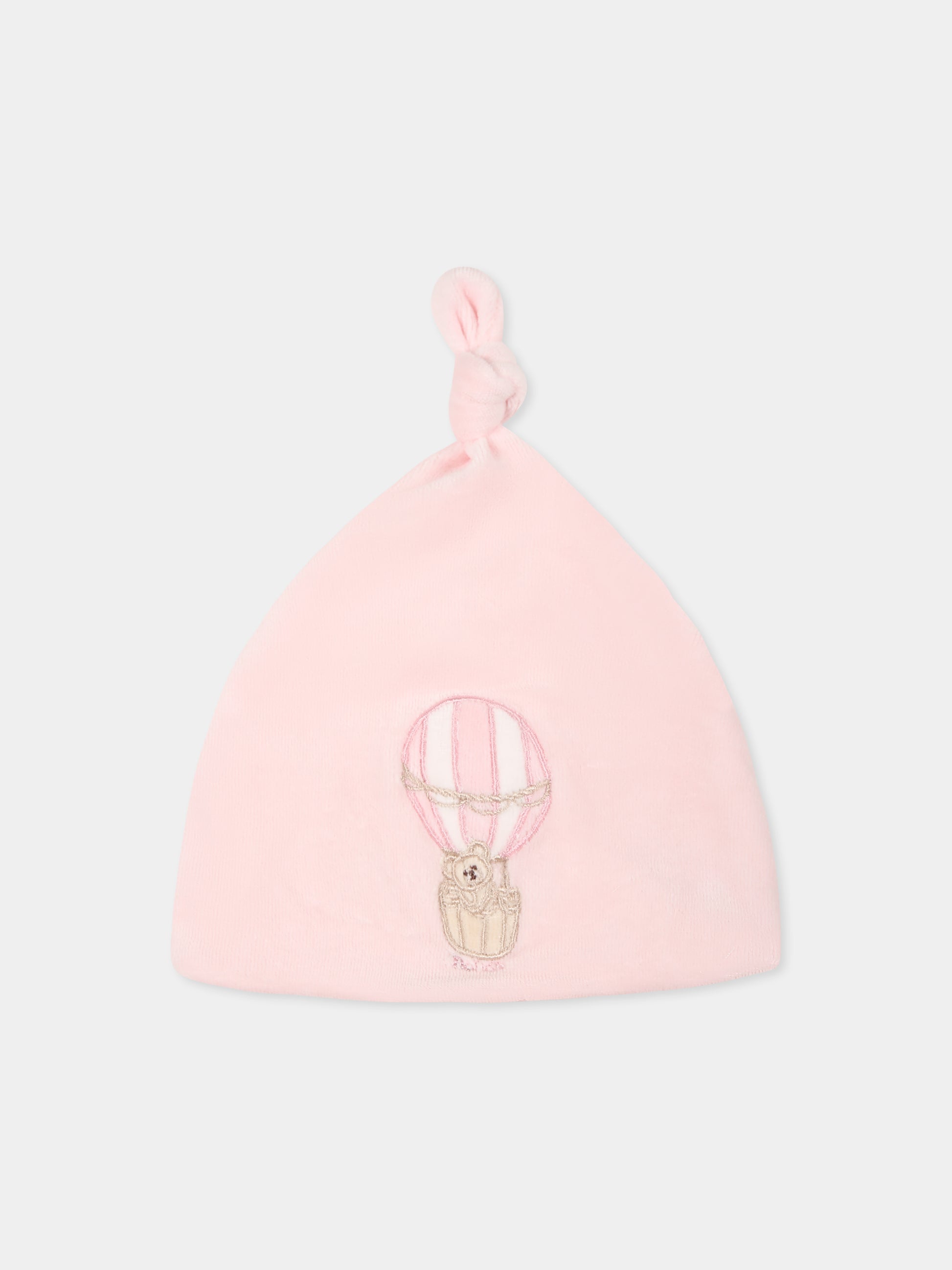 Cappello rosa per neonata con orsetto,Nanán,I24053 R