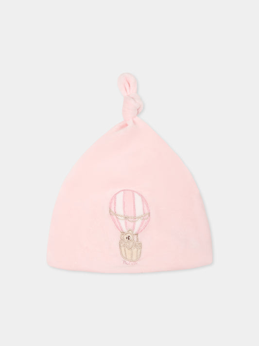 Cappello rosa per neonata con orsetto,Nanán,I24053 R