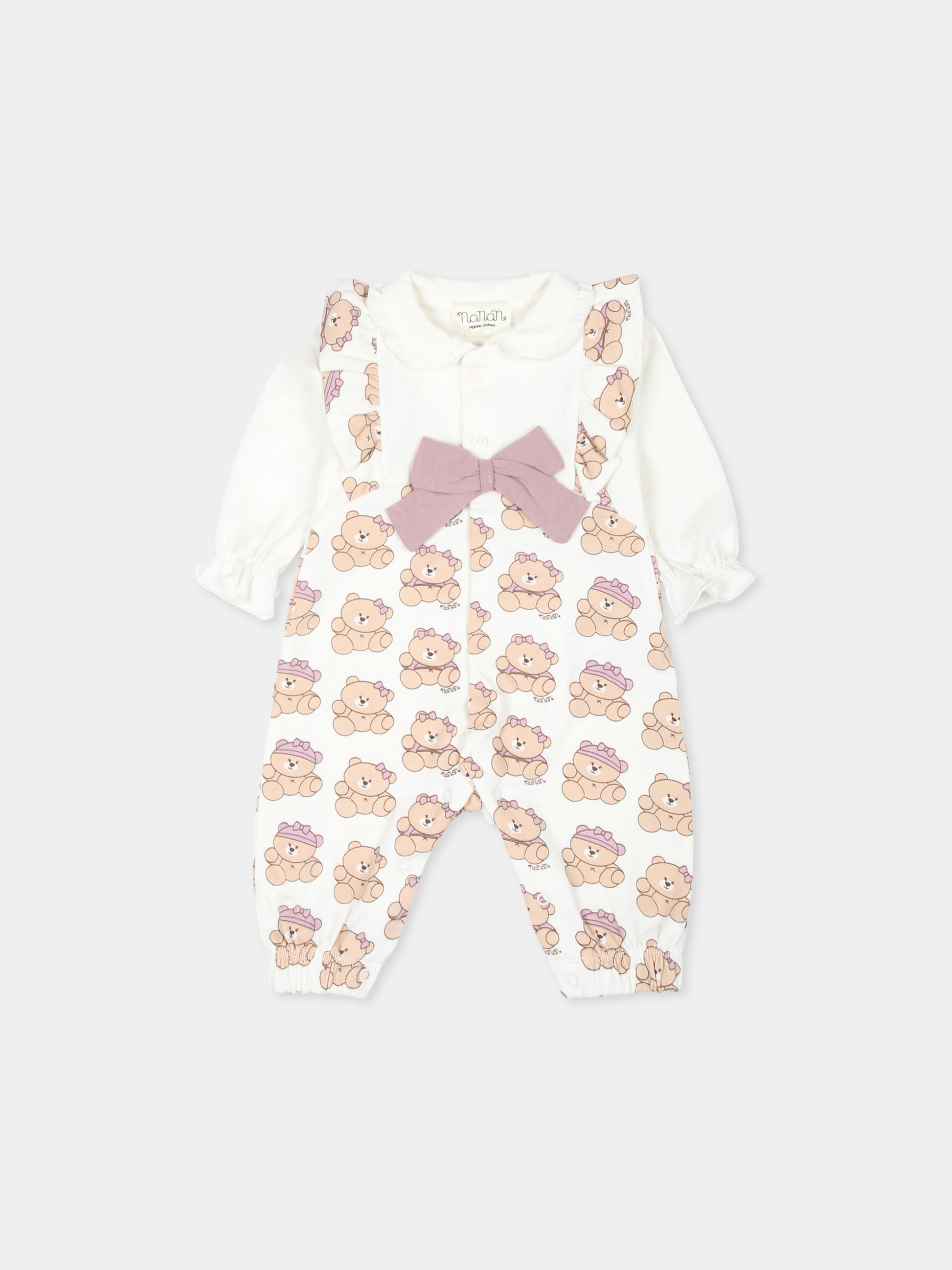 Tutina avorio per neonata con stampa orso,Nanan,I24482B