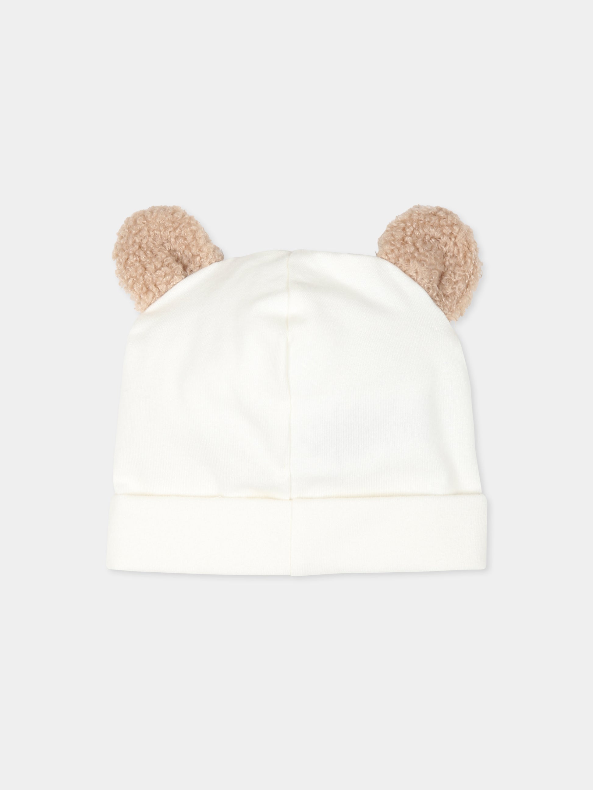 Cappello avorio per neonato con orso,Nanan,I24158B