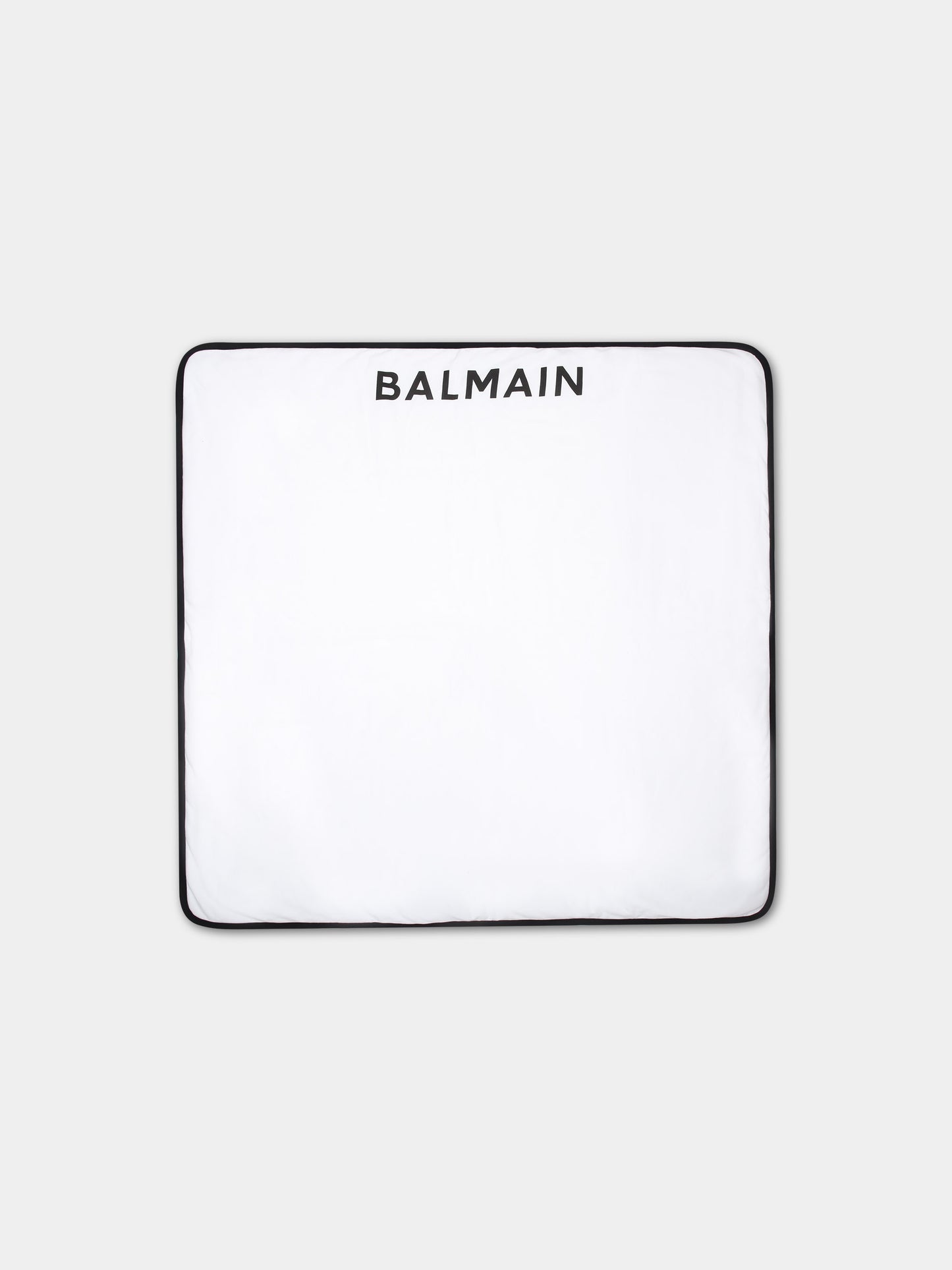 Coperta bianca per neonati con logo,Balmain Kids,6Q0B50 J0006 100NE