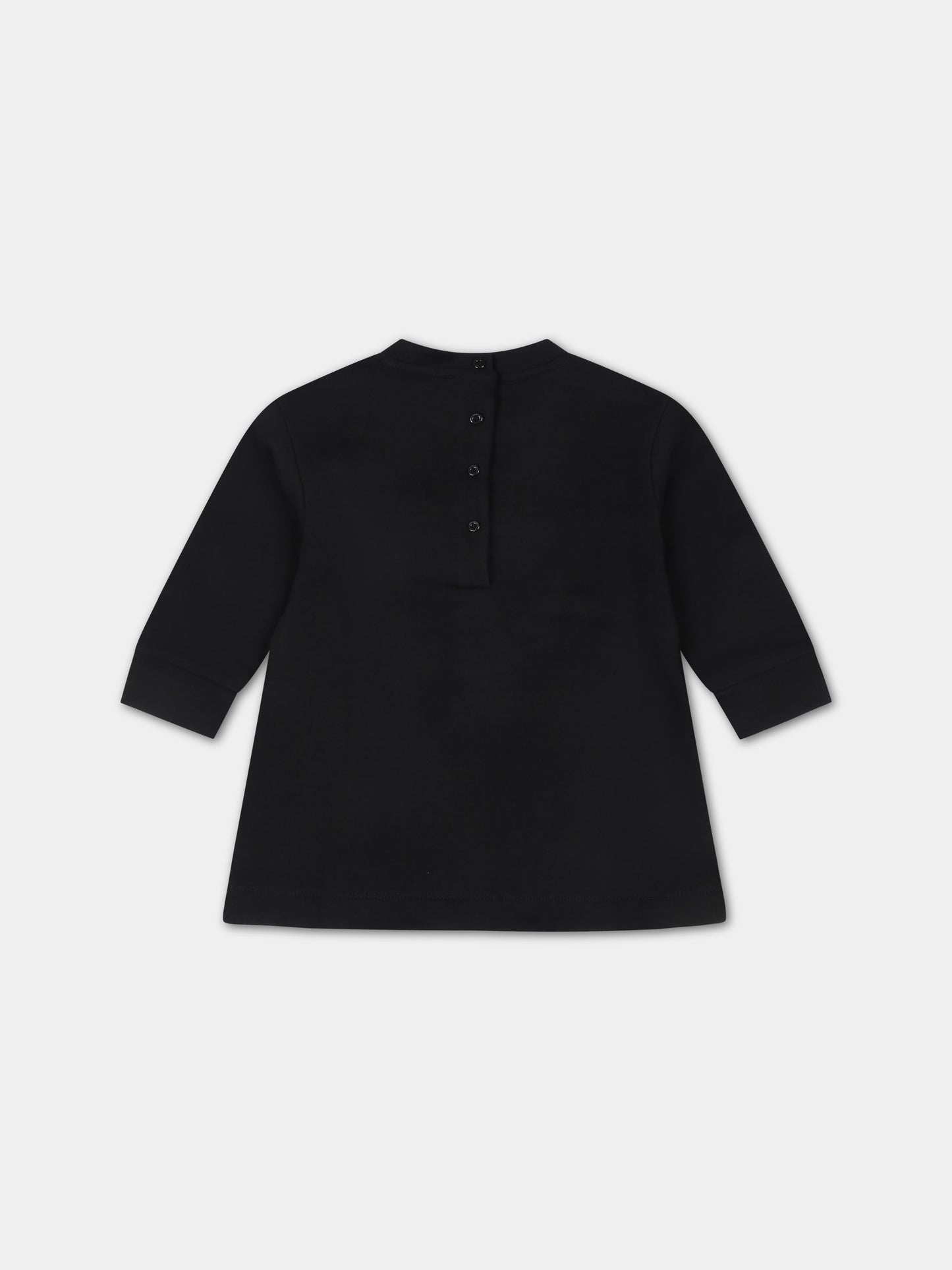 Vestito nero per neonata con logo,Balmain Kids,6Q1800 F0015 930