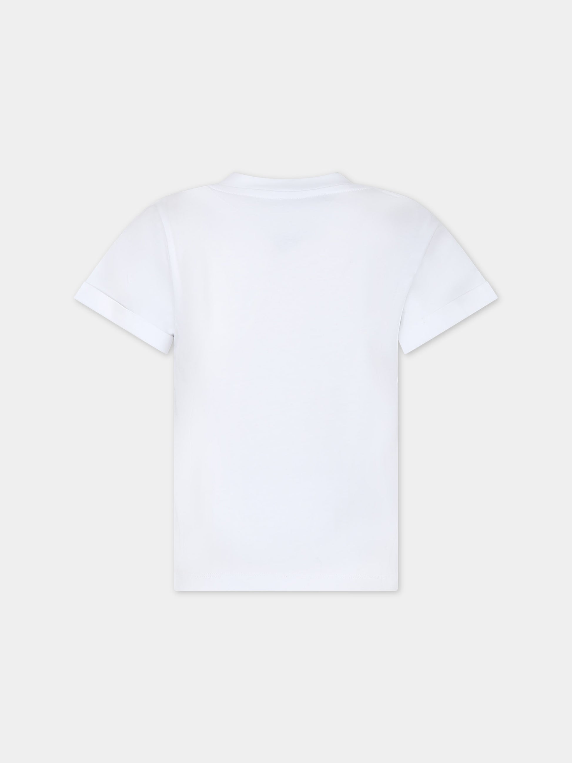 T-shirt bianca per bambini con logo,Balmain Kids,6Q8041 Z0082 100NE