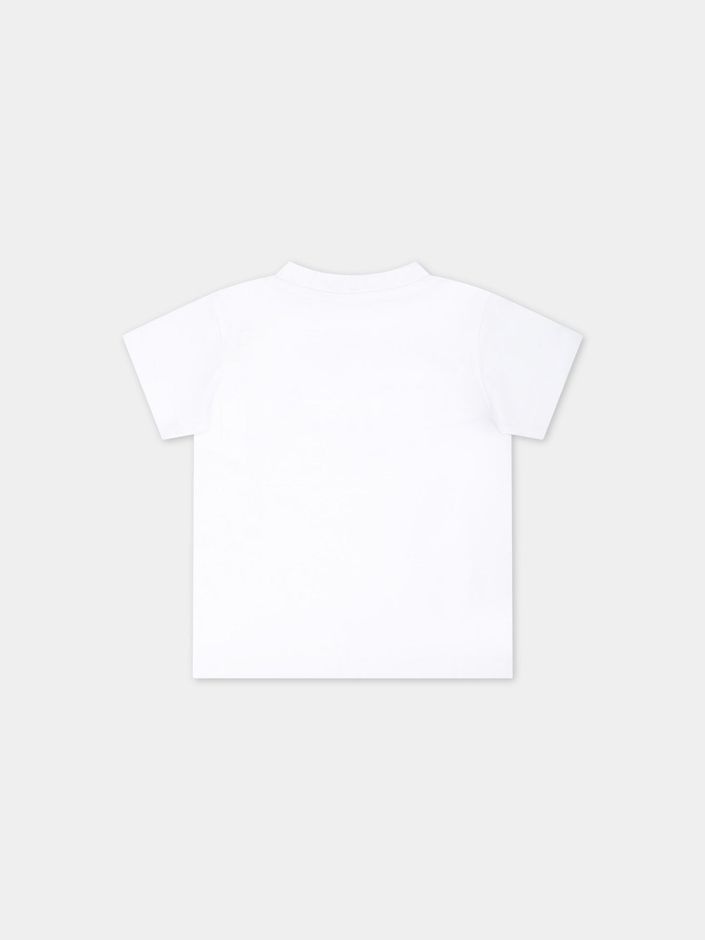 T-shirt bianca per neonati con logo,Balmain Kids,6Q8891 J0006 100NE