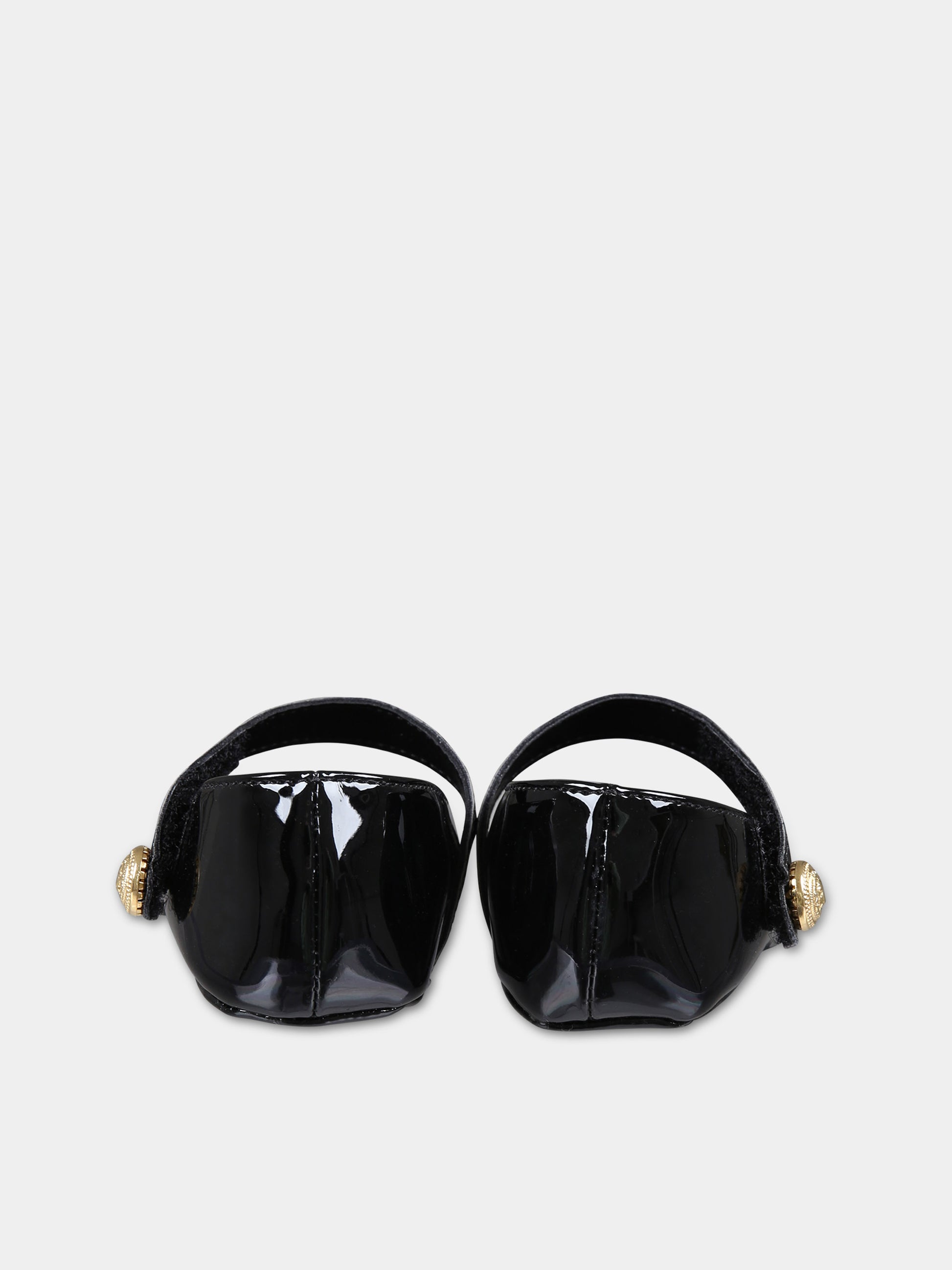 Ballerine nere per neonata con logo,Balmain Kids,BT0006 Z1629 930OR
