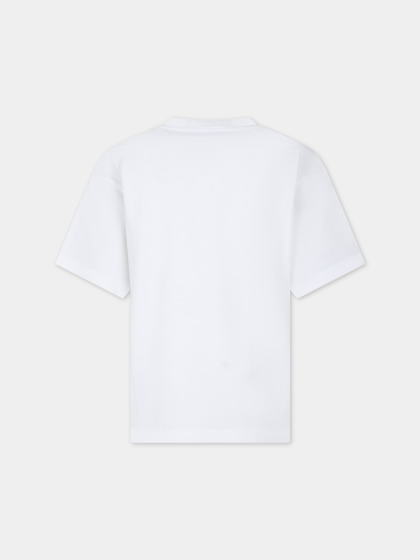 T-shirt bianca per bambini con logo,Balmain Kids,BT8S21 Z1751 100NE