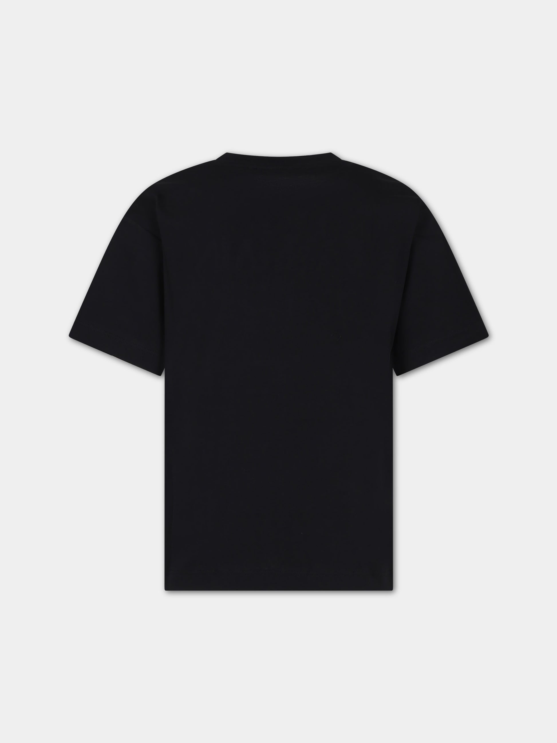 T-shirt nera per bambini con logo,Balmain Kids,BT8S21 Z1751 930BC