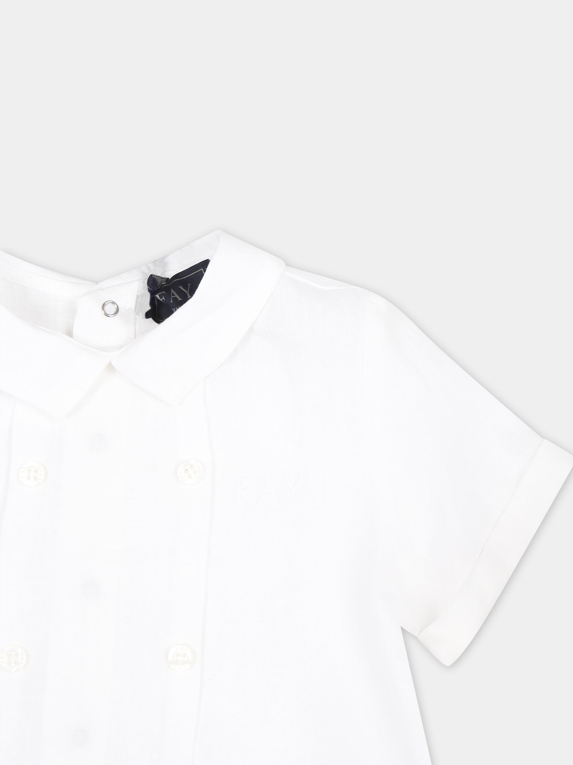 Pagliaccetto bianco per neonato con logo,Fay Kids,5Q6369 I0045 100BG