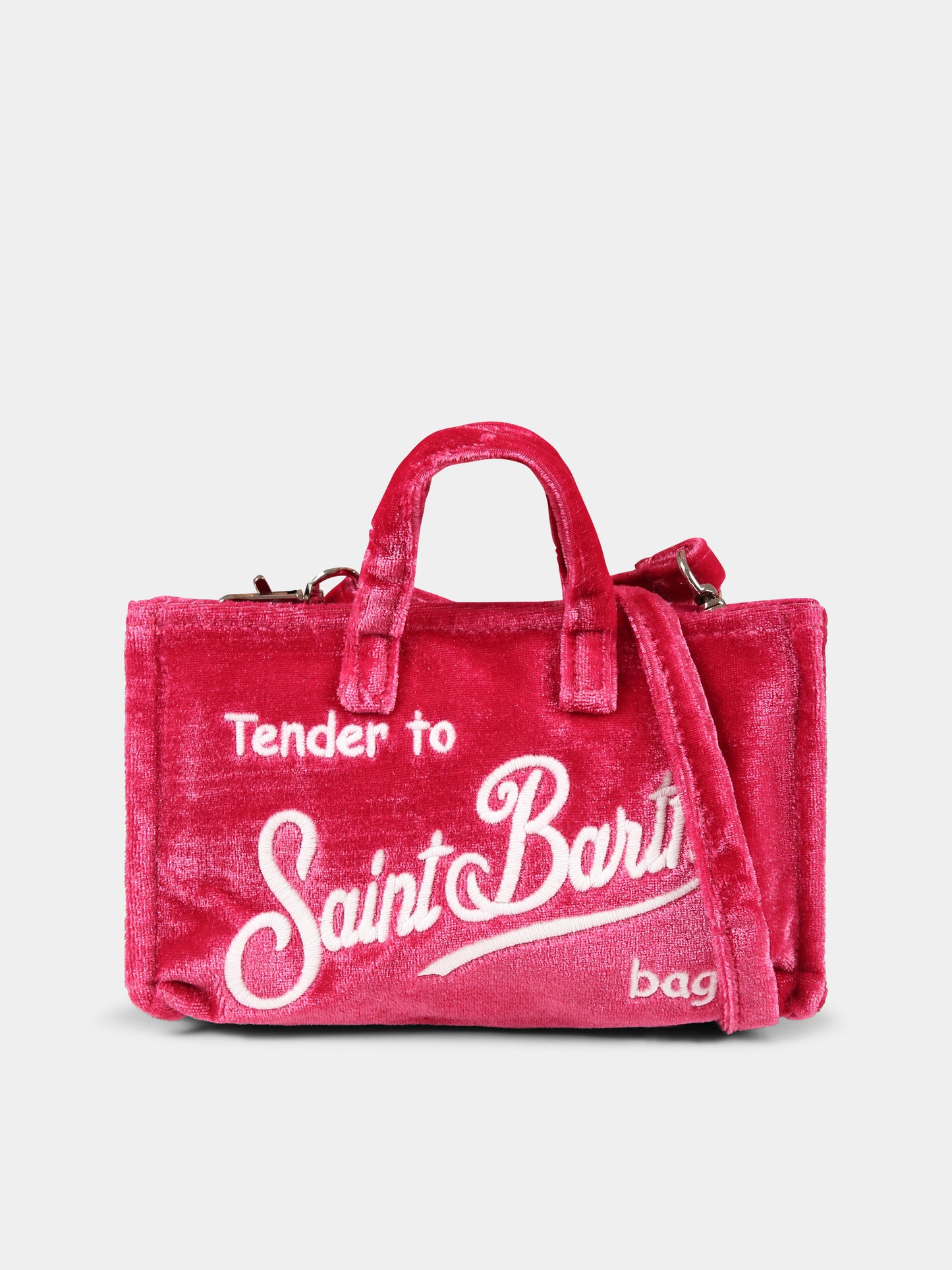 Borsa porta cellulare fucsia per bambina con logo,Mc2 Saint Barth,PHONE001 - 01341G