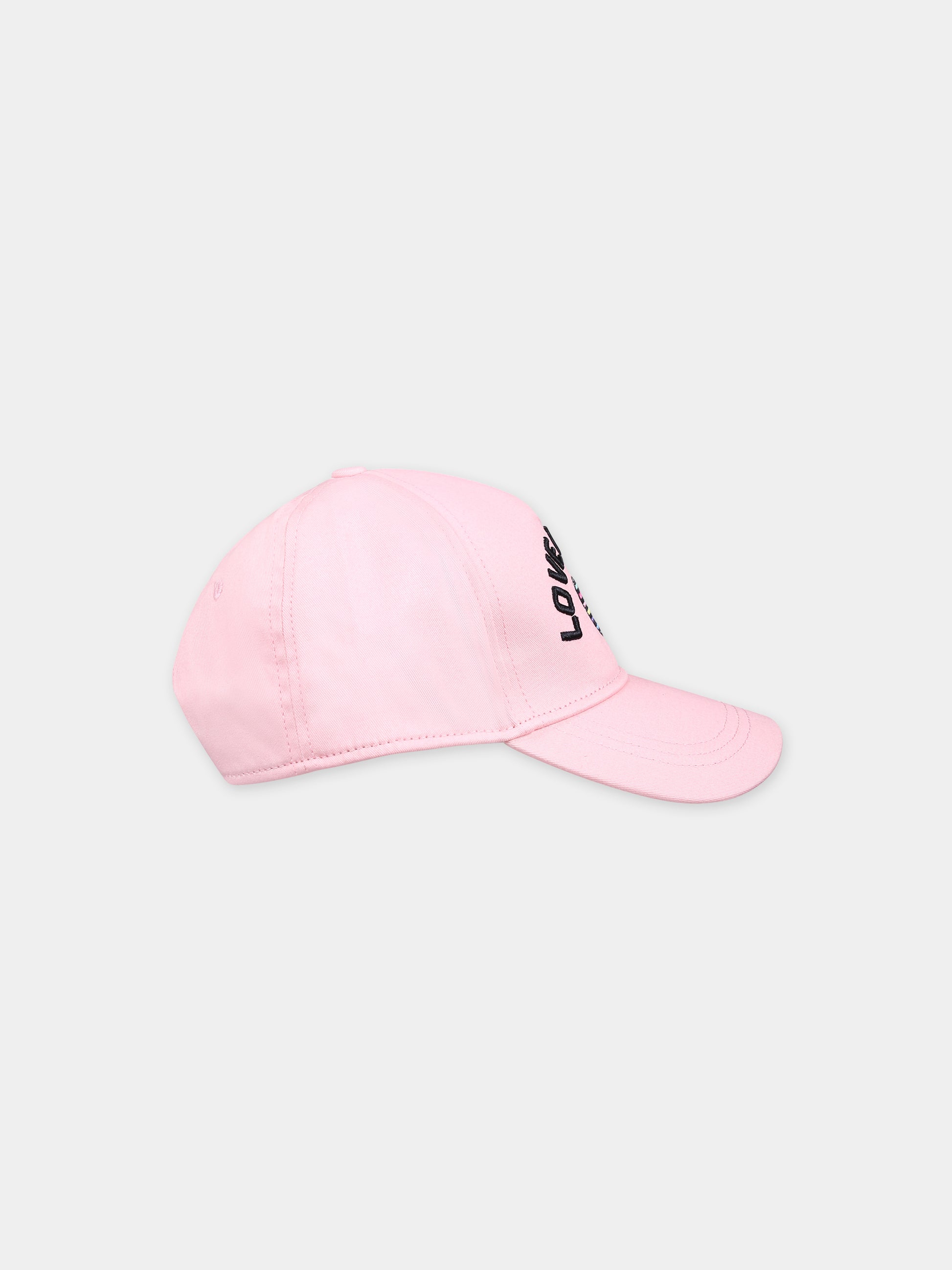 Cappello rosa per bambina con logo e cuore,Sonia Rykiel Paris,A11000 45T