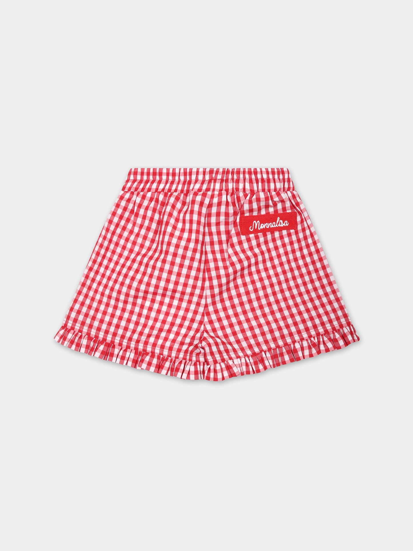 Shorts rossi per neonata con logo,Monnalisa,39C413 3042 9943