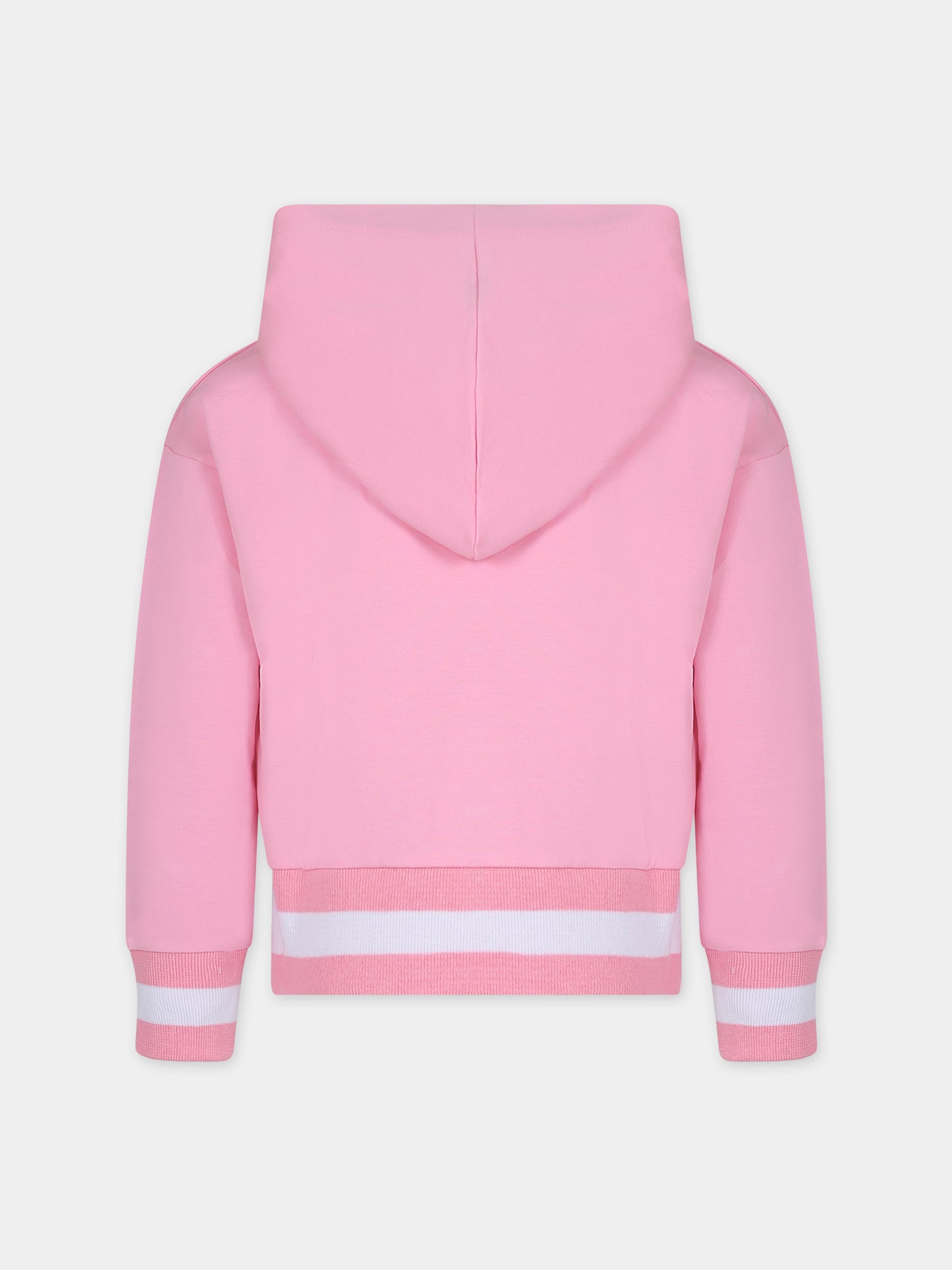 Felpa rosa per bambnina con stampa Barbie e strass,Monnalisa,19C637 3008 0093
